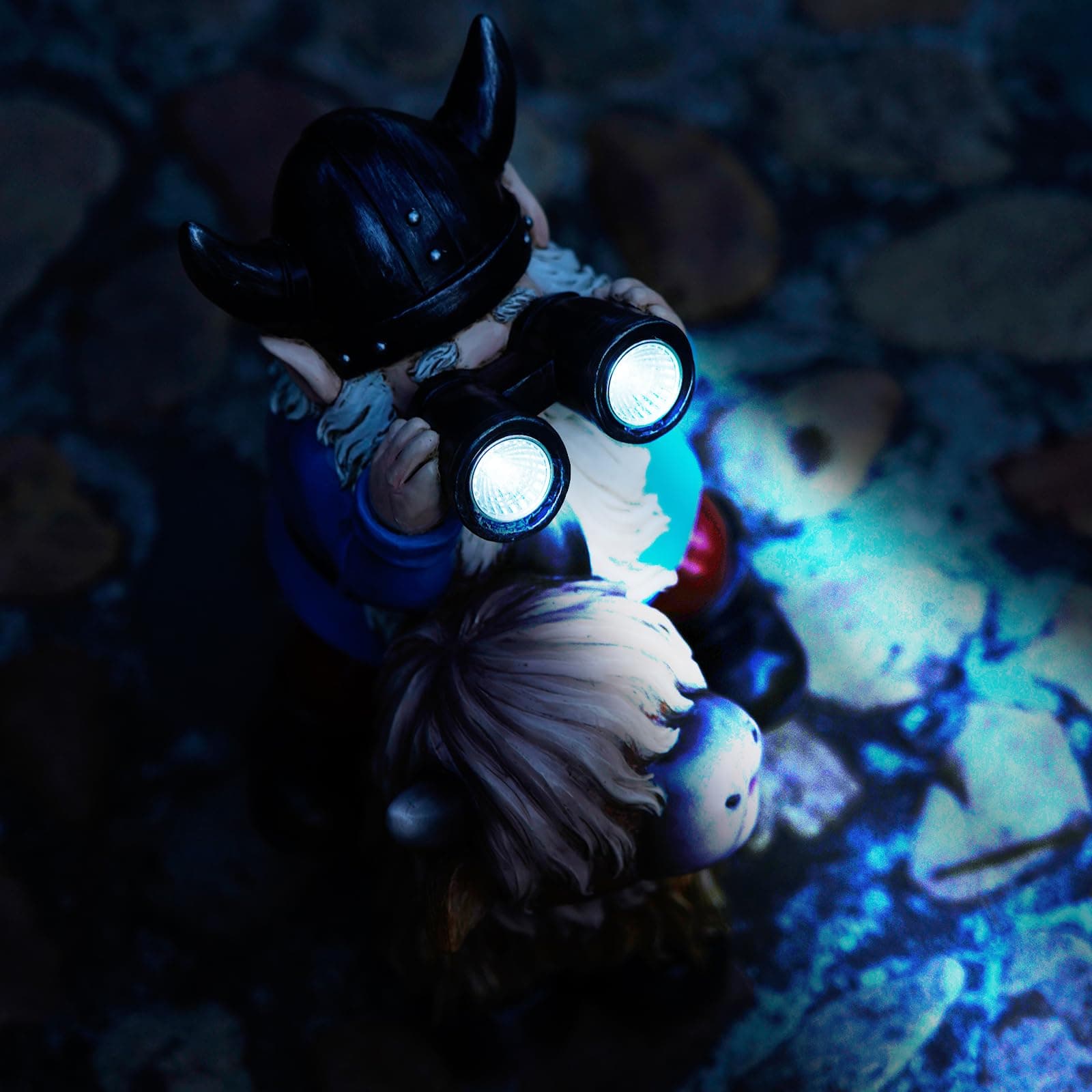 Joint Honglin Garden Gnome Statues Resin Gnome Sitting on Highland Cow Solar LED - Thumbnail 4