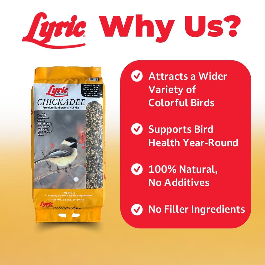 Lyric Chickadee Wild Bird Seed - Sunflower & Nut Premium Wild Bird Seed for Outs - Thumbnail 3