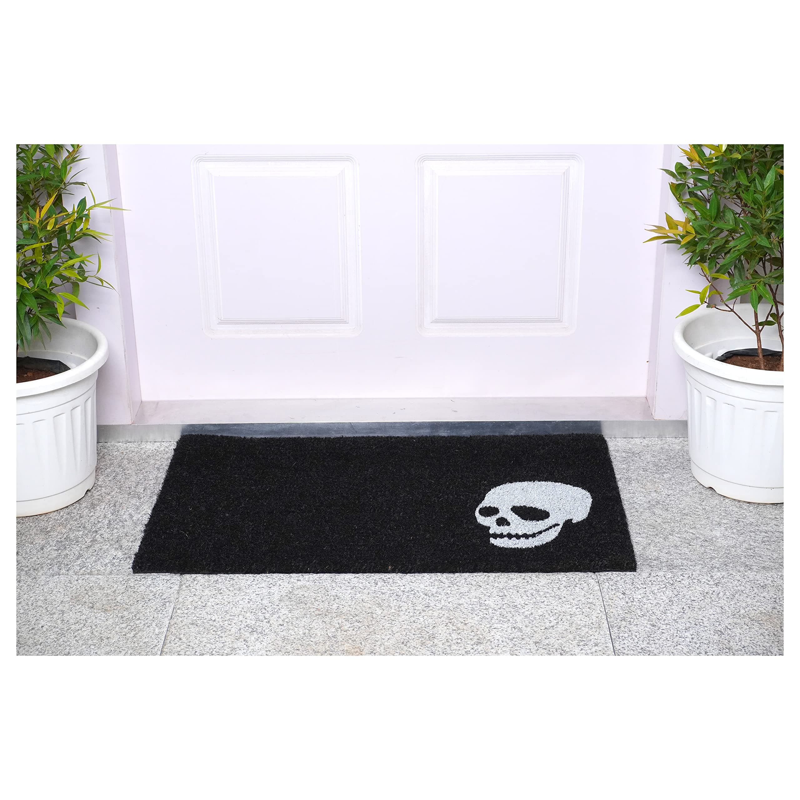 Calloway Mills AZ153602436 Scary Skull Doormat, 24" x 36", Black/White - Thumbnail 4