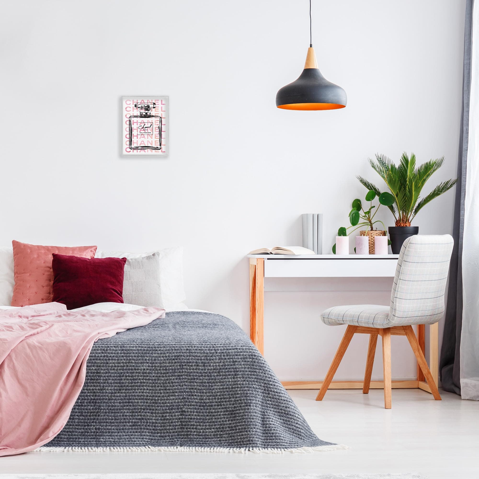 Stupell Industries Glam Pink Fashion Book Champagne Hells and Flowers Grey Frame - Thumbnail 2