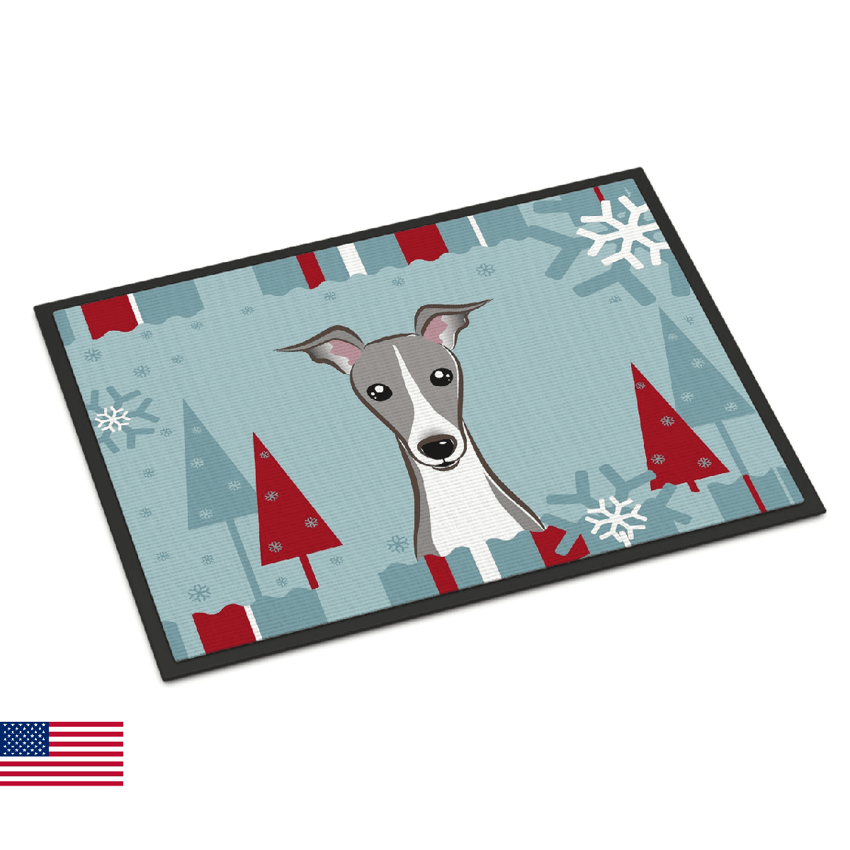 Caroline's Treasures BB1732MAT Winter Holiday Italian Greyhound Doormat 18x27 Fr - Image 1