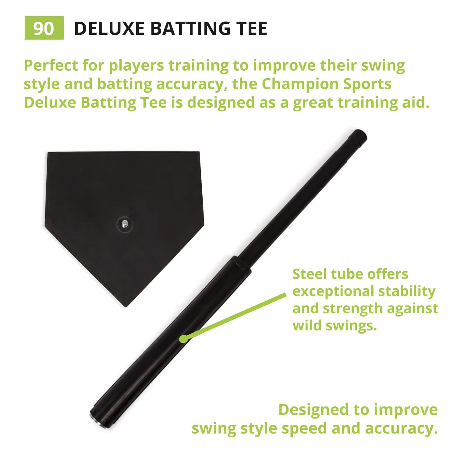 Champion Sports Deluxe Batting Tee - Mounted Adjustable Telescopic Batting Tee - - Thumbnail 3
