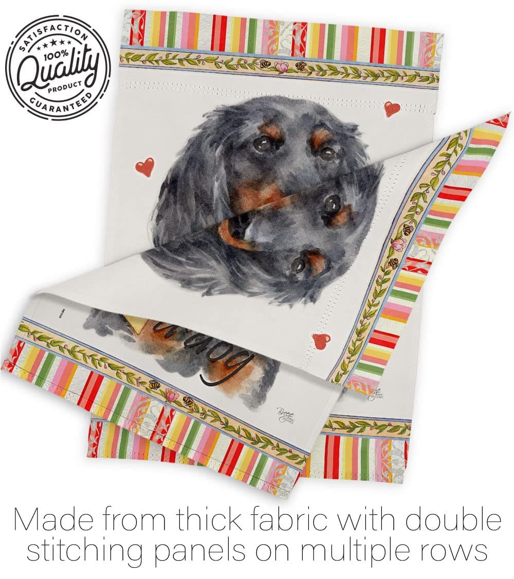 Breeze Decor Blue Long Hair Dachshund Happiness Garden Flag-Set with Stand Dog P - Thumbnail 7