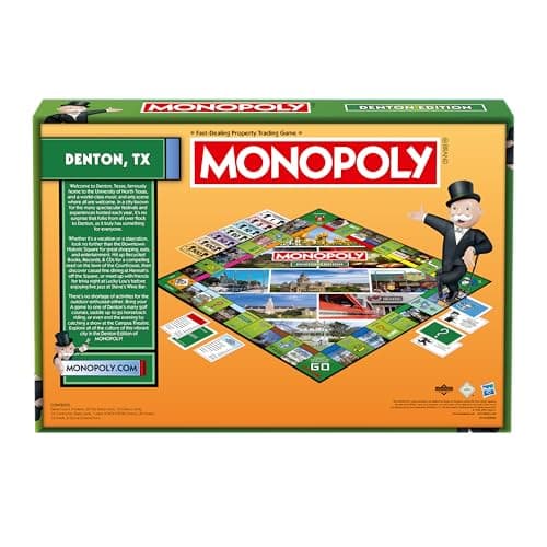 Denton TX Monopoly Board Game 2-6 Players Family Kids Adults Game Night - Thumbnail 3