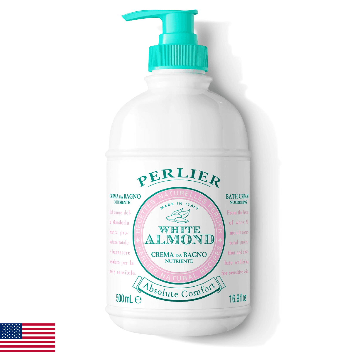Perlier White Almond Shower & Bath Cream - Nourishing & Soothing Luxury Bath Cre - Image 1