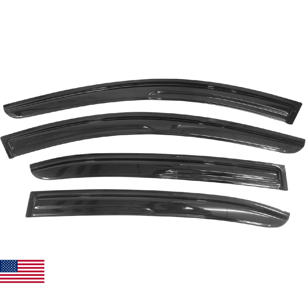 Tape On Window Visors Fits for 2014-2019 Mazda 3, Side Auto Window Wind Deflecto - Image 1