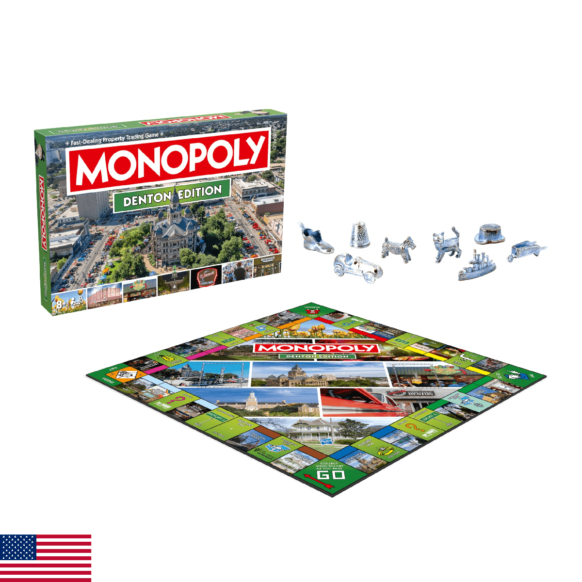 Denton TX Monopoly Board Game 2-6 Players Family Kids Adults Game Night - Image 1