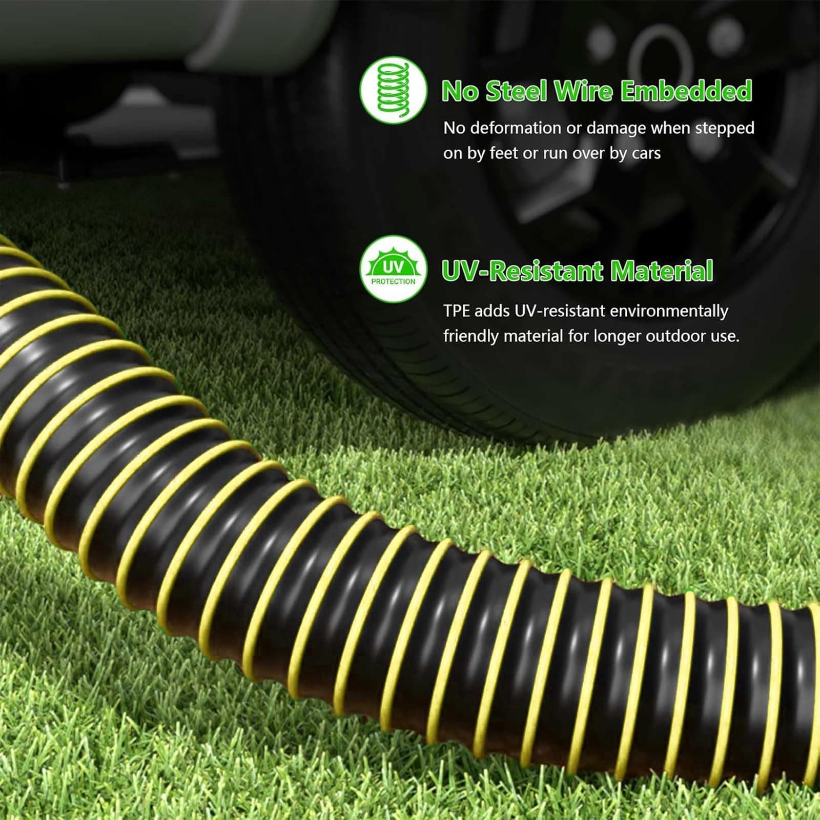 10 FT RV Sewer Hose with Swivel Fitting Upgrade TPE Technology Heavy-Duty Camper - Thumbnail 2