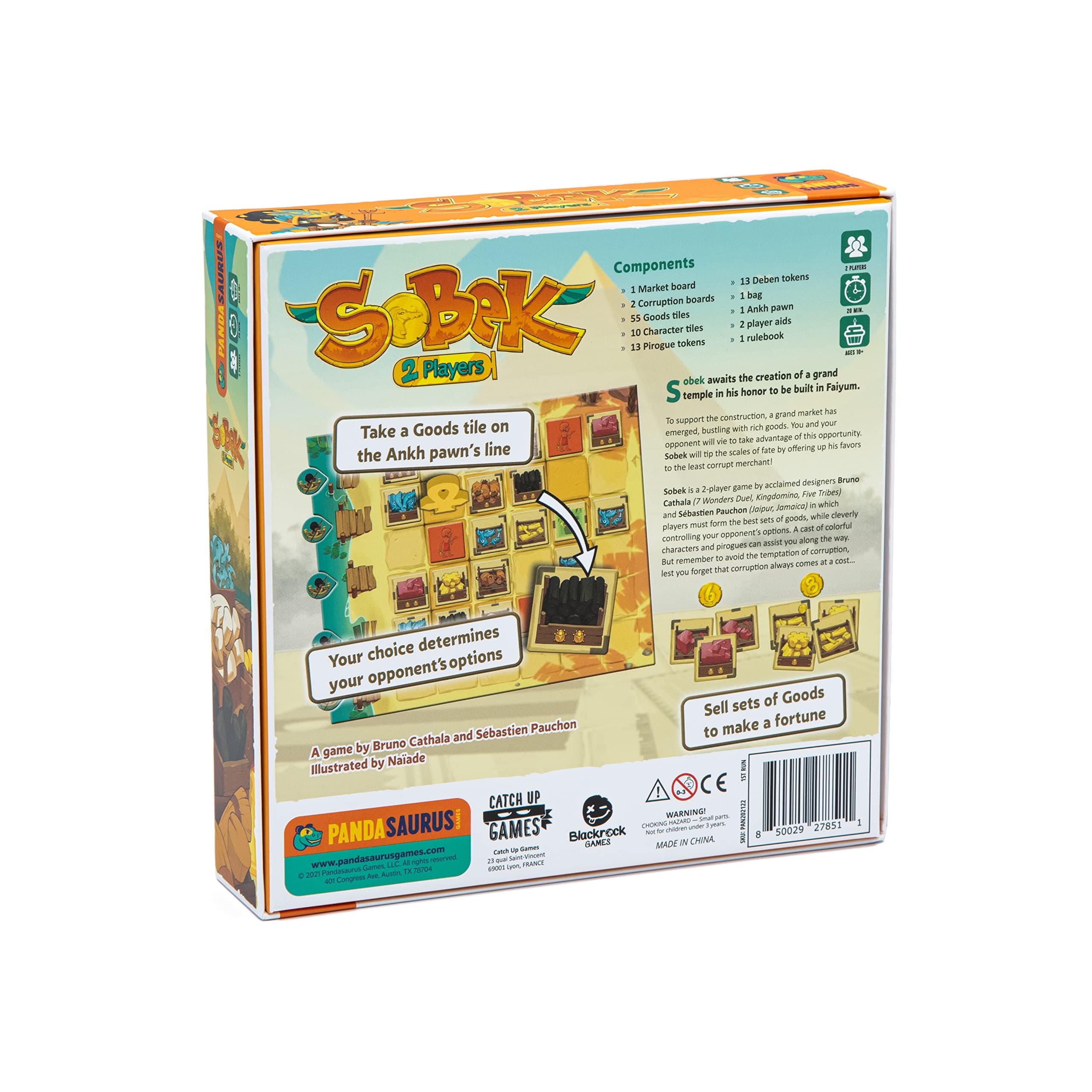 Sobek 2-Player Board Game - Strategy, Ages 10+, 20 Min Playtime, Pandasaurus - Thumbnail 4