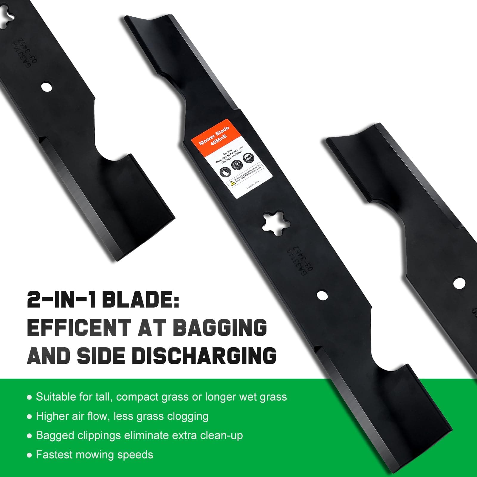 Grasscool Z254F 54" High-Lift Mower Blades for Husqvarna Z254 MZ54 RZ5424 RZ5426 - Thumbnail 4