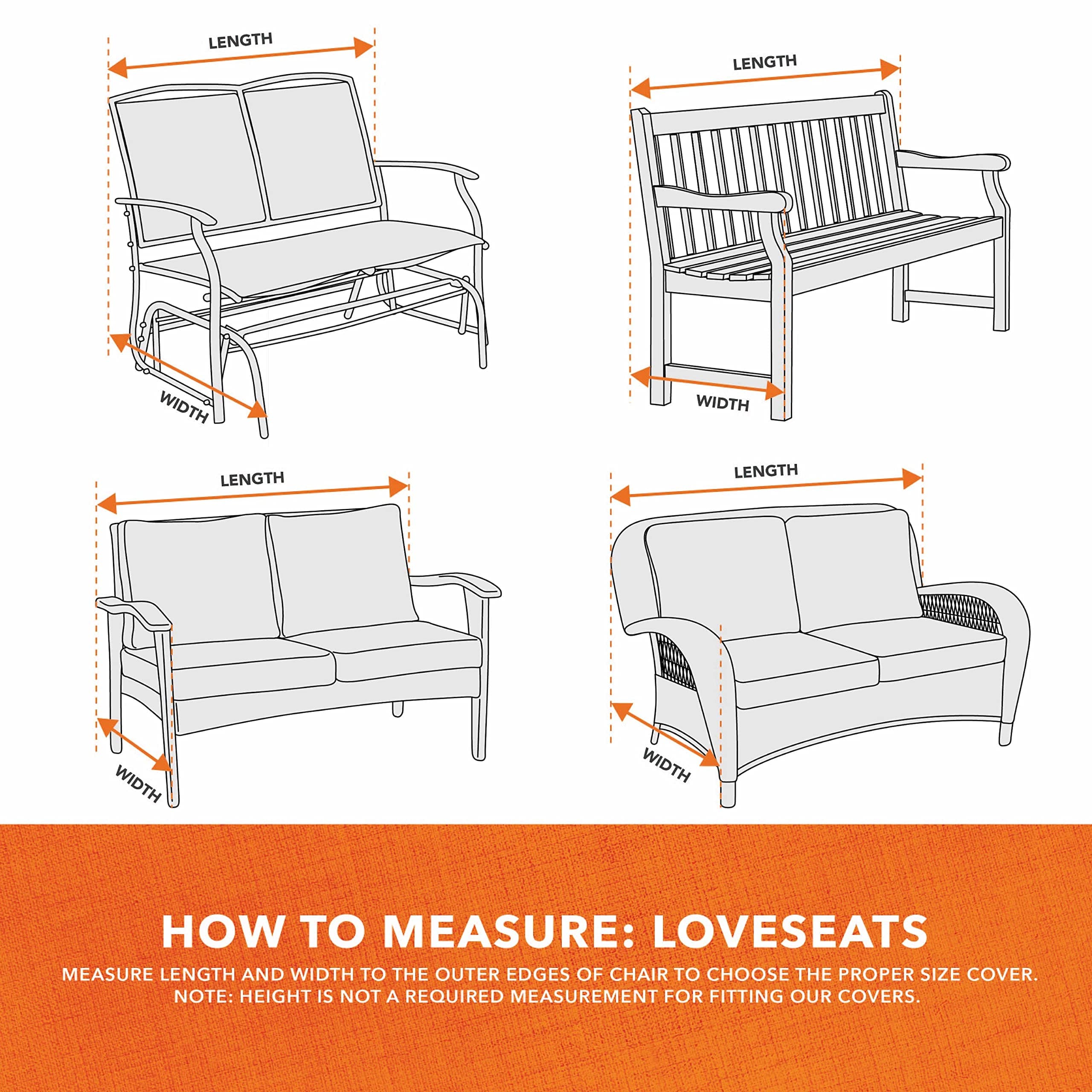 Modern Leisure Basics Patio Loveseat/Sofa Cover - Weather-Resistant Fabric - Out - Thumbnail 5