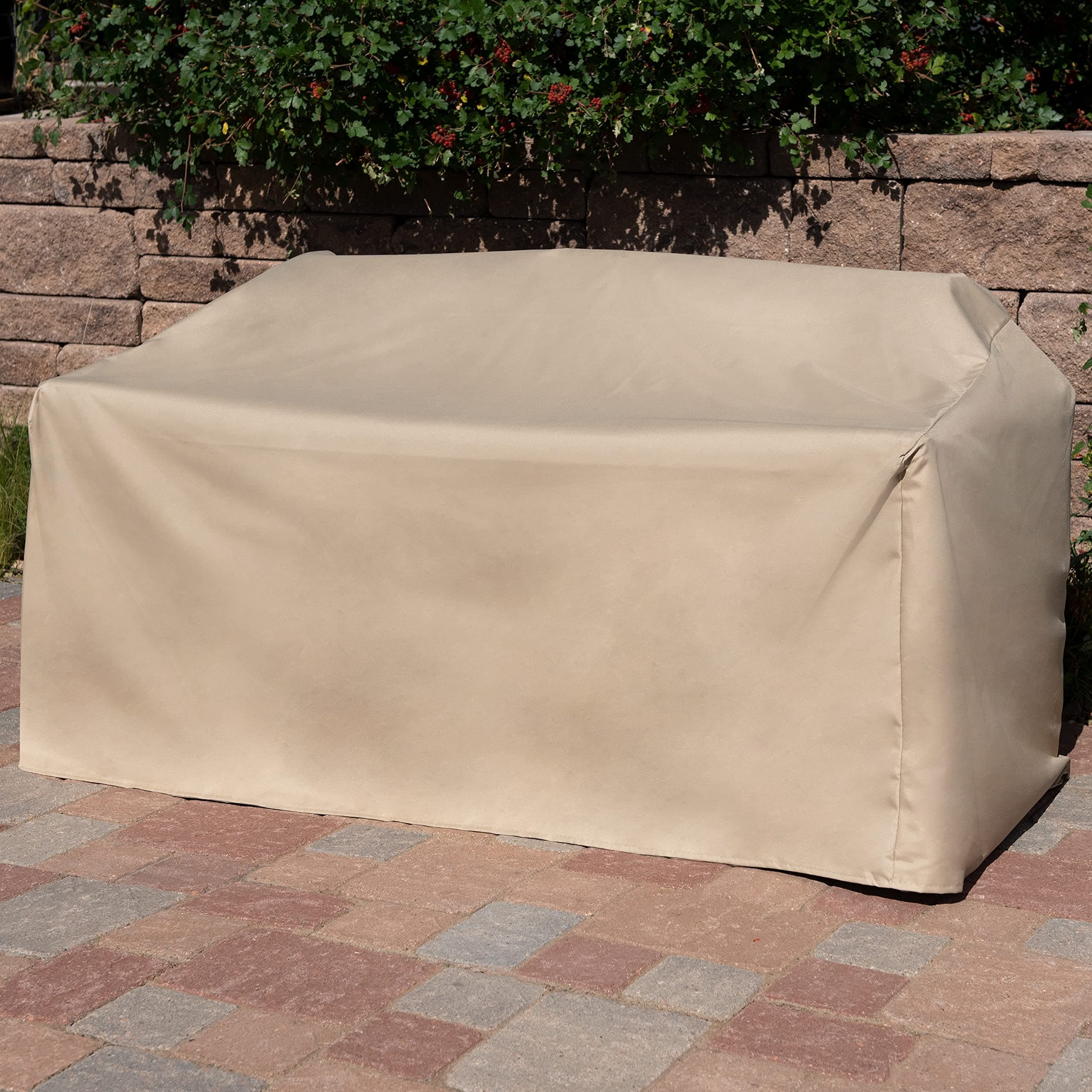 Modern Leisure Basics Patio Loveseat/Sofa Cover - Weather-Resistant Fabric - Out - Thumbnail 6