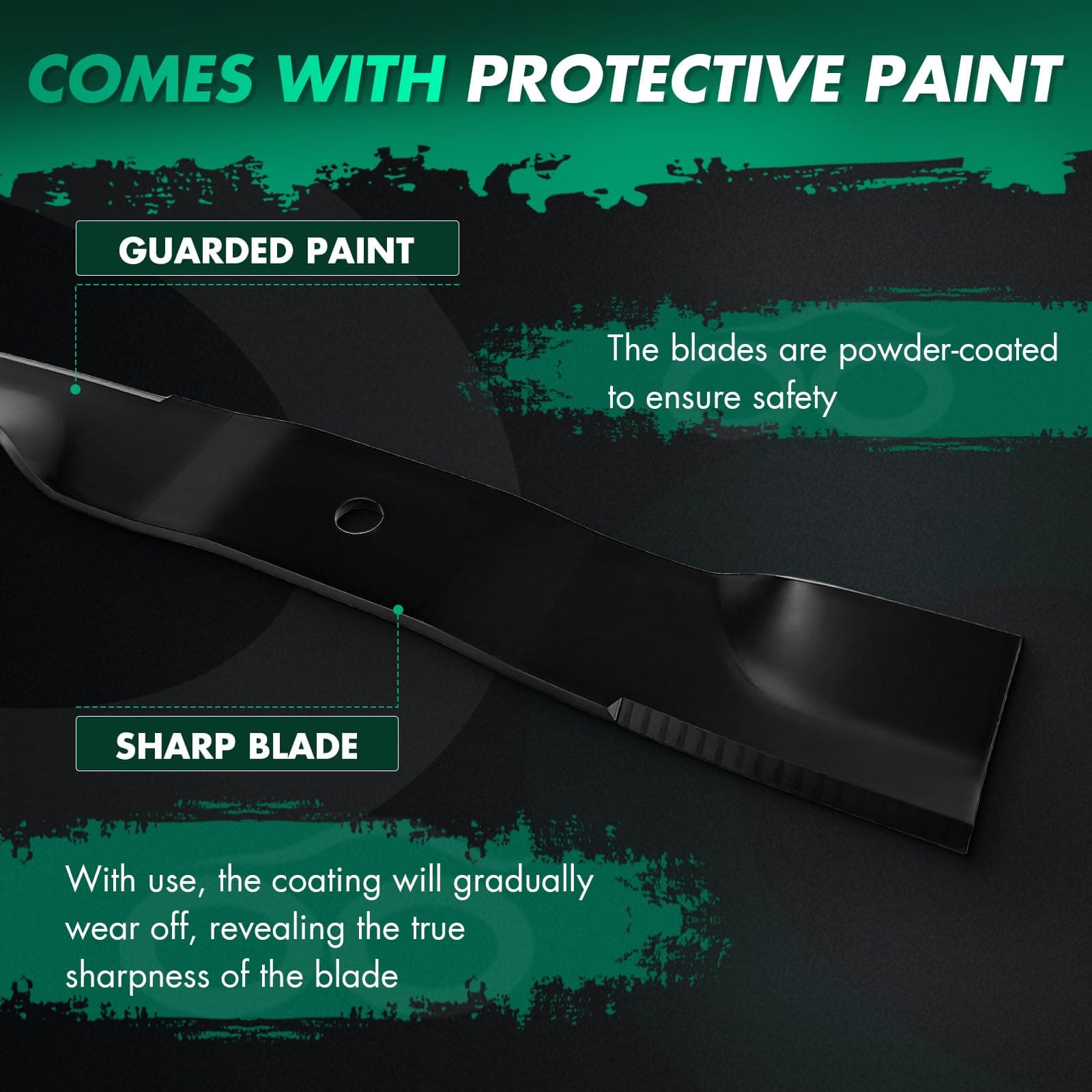 SCITOO 3 Pack Lawn Mower Blade, 48 inches Blades Compatible for Lesco 050227, 12 - Thumbnail 3