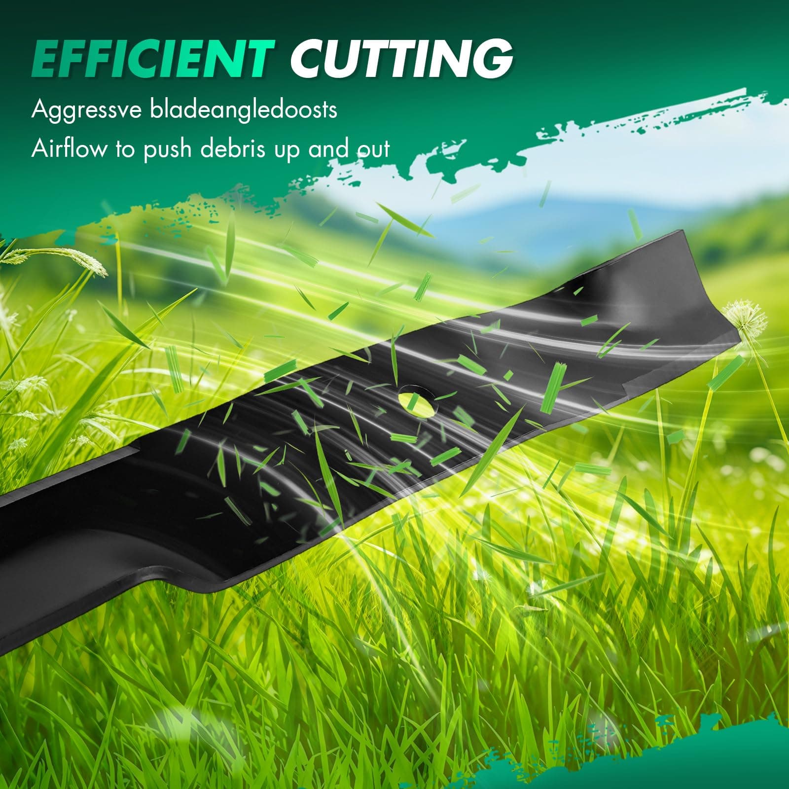 SCITOO 3 Pack Lawn Mower Blade, 48 inches Blades Compatible for Lesco 050227, 12 - Thumbnail 2