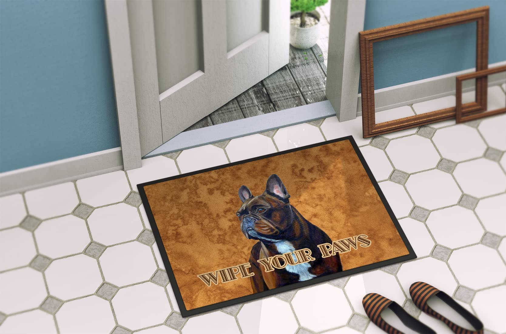 Caroline's Treasures LH9455MAT French Bulldog Wipe Your Paws Doormat 18x27 Front - Thumbnail 4