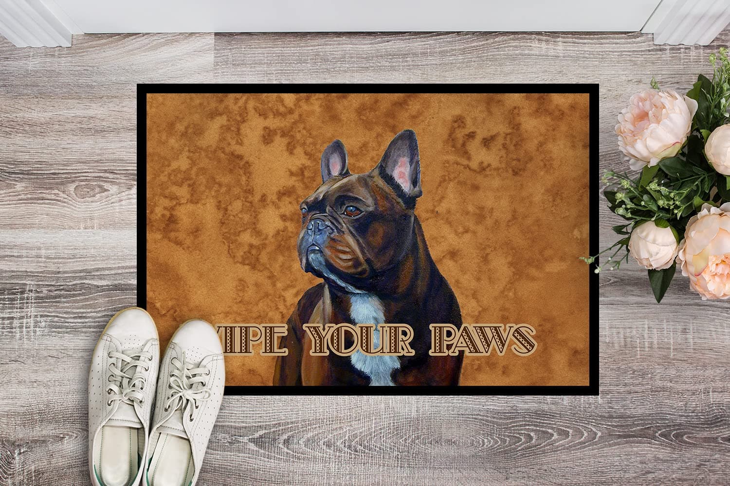 Caroline's Treasures LH9455MAT French Bulldog Wipe Your Paws Doormat 18x27 Front - Thumbnail 2