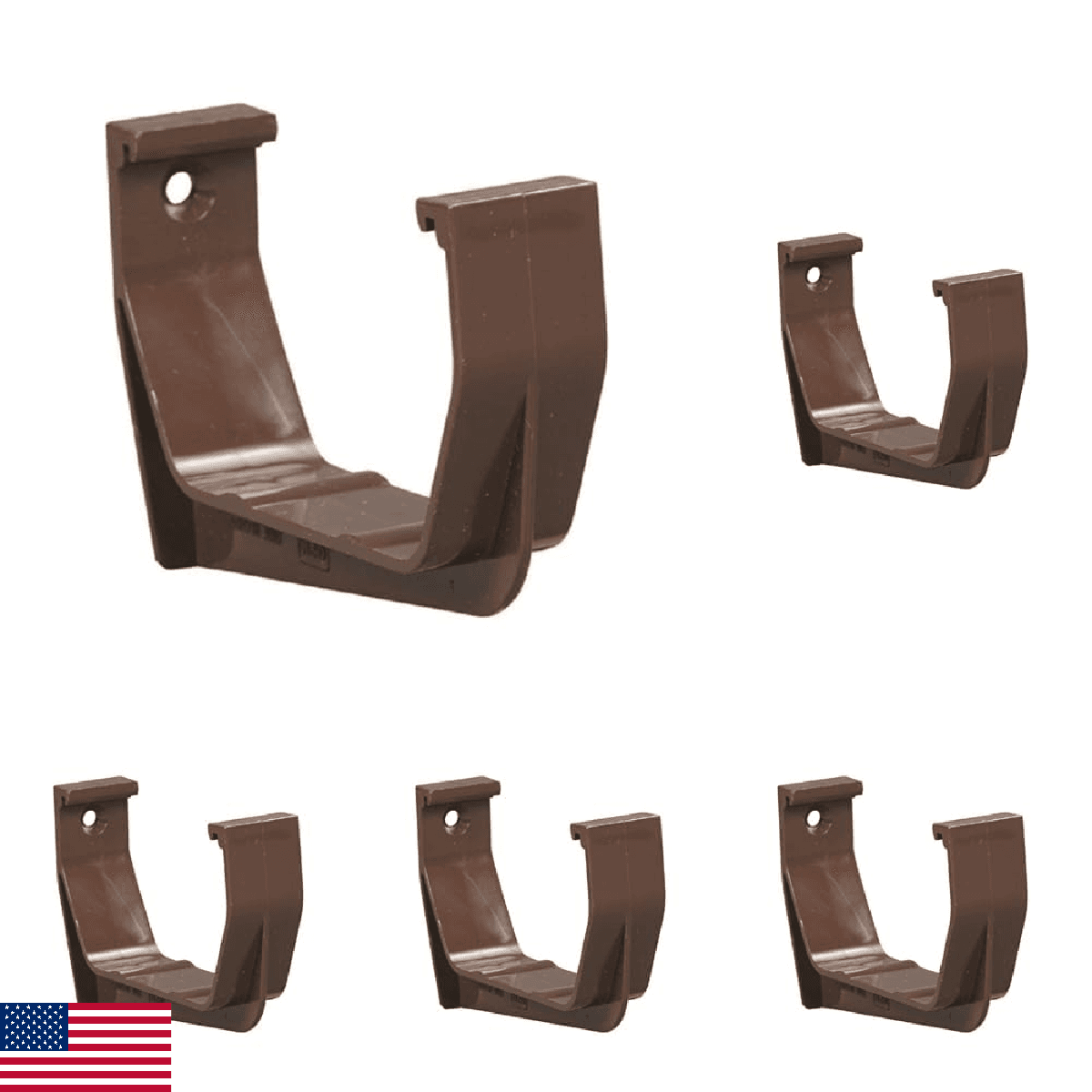 Amerimax Home Products Exterior Gutter Hook, Contemporary, Vinyl, Brown, 5-in. ( - Image 1