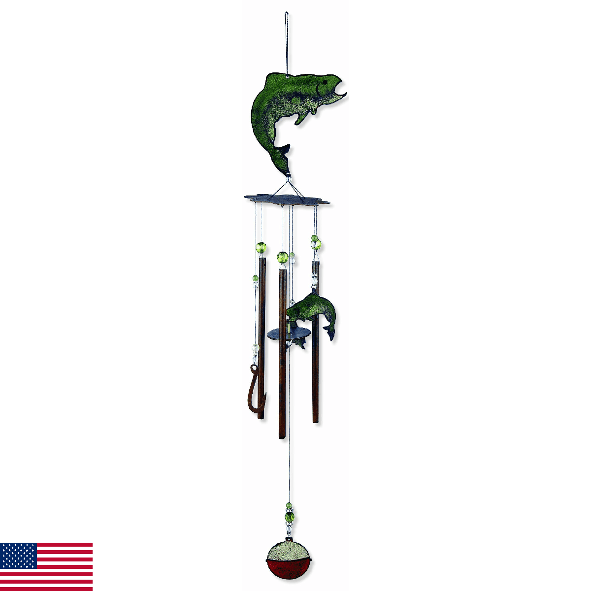 Sunset Vista Catch Of The Day Fish Wind Chime, 28-Inch Long - Image 1