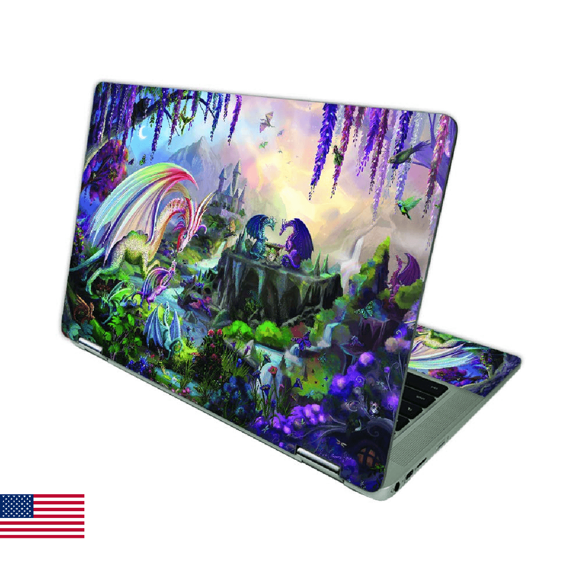 MightySkins HP Chromebook x360 14 2021 Dragon Paradise Vinyl Decal Wrap Cover - Image 1