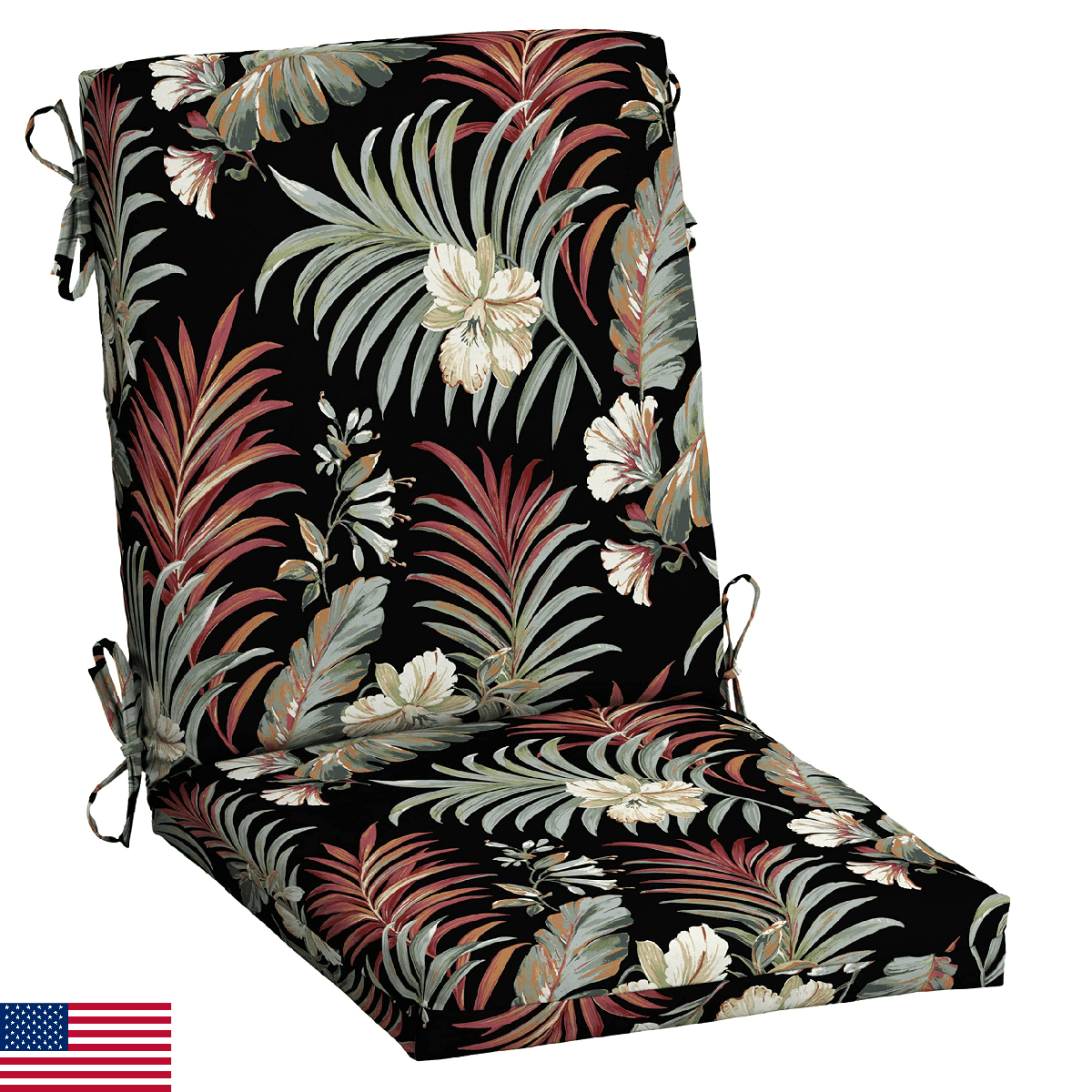 Arden Outdoor Patio Dining Chair Cushion, 20x44, Rain-Proof Seat Pad, Fade-Resis - Image 1