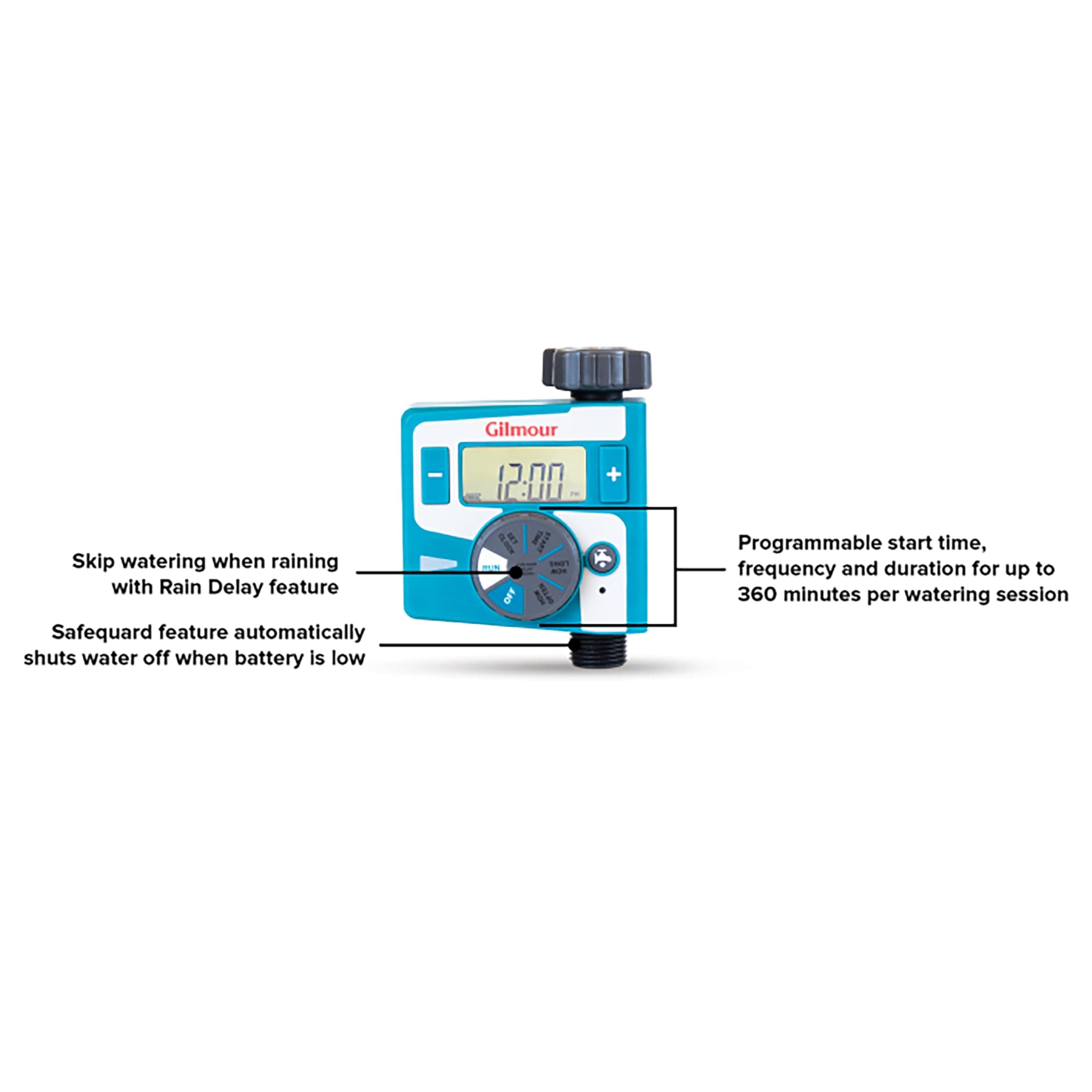 Gilmour Single Outlet Electronic Water Timer for Garden Hose, Irrigation Timer f - Thumbnail 3