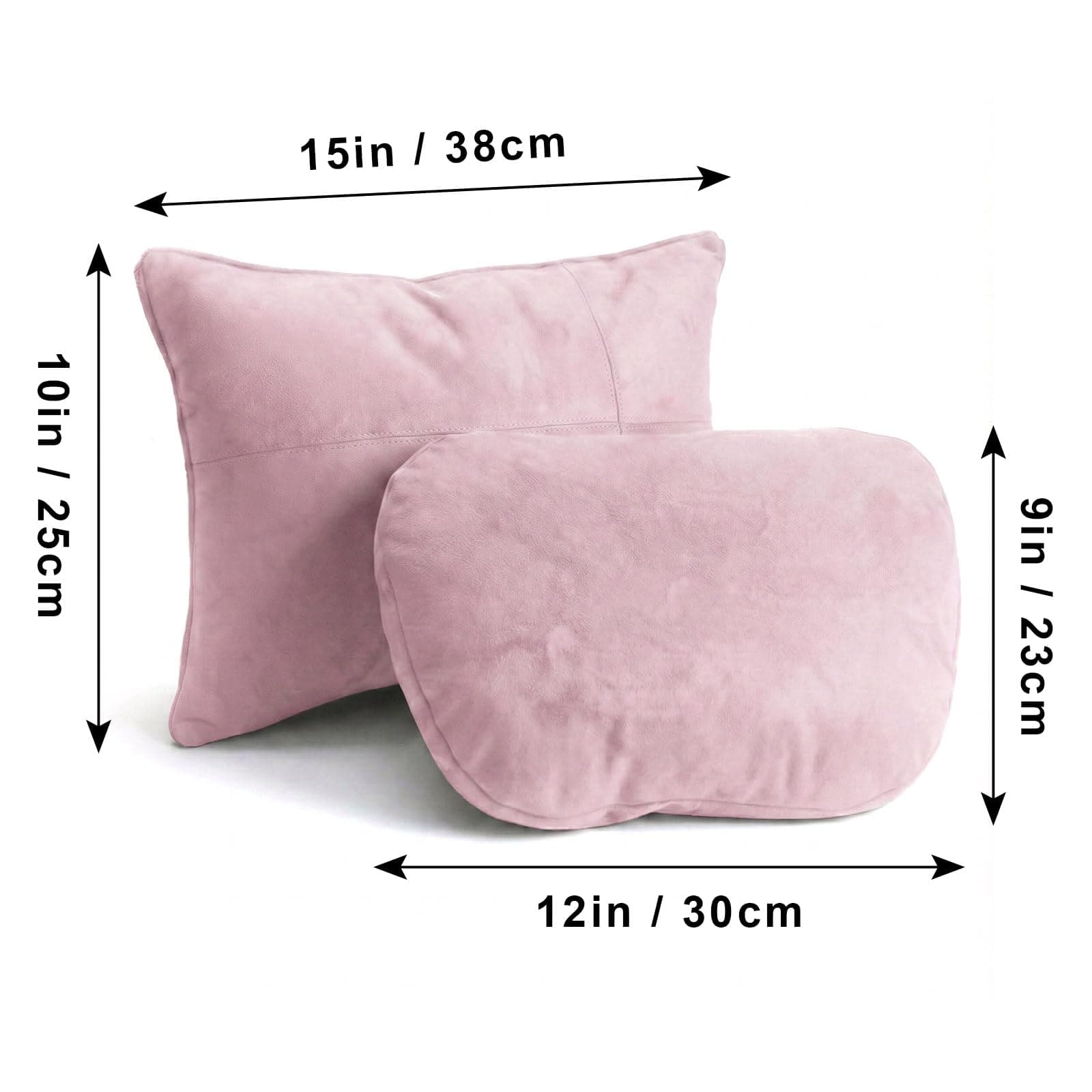 WELBRIT 2PCS Car Pillow Neck Lumbar Support Leather Cushion Head Rest Elastic St - Thumbnail 7