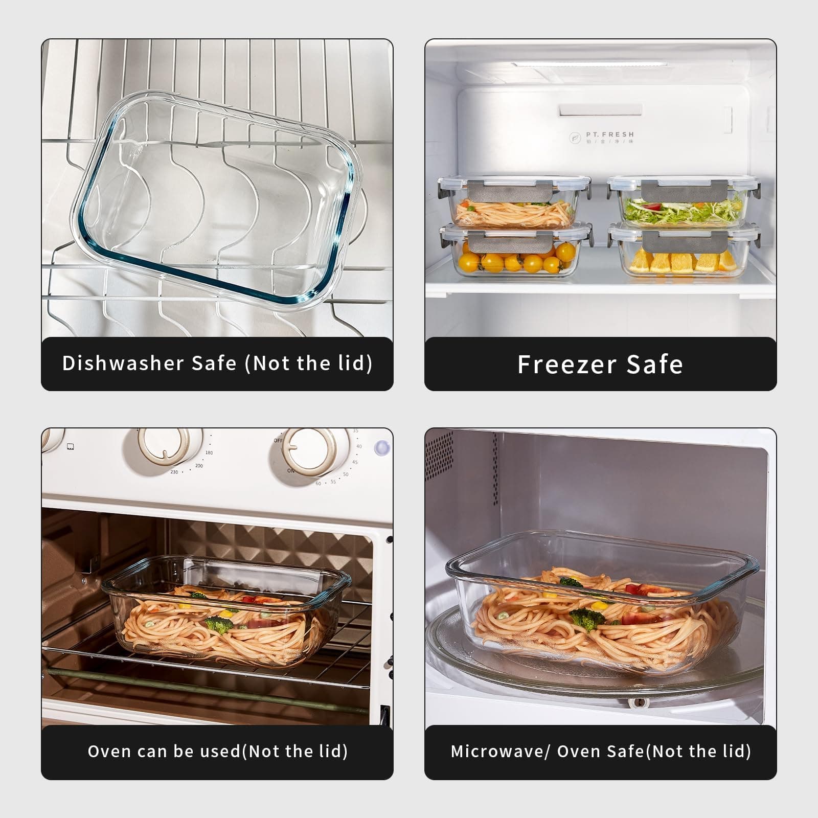 Wancilock 10 Pack Glass Meal Prep Containers with Lids, Reusable Airtight Leakpr - Thumbnail 4