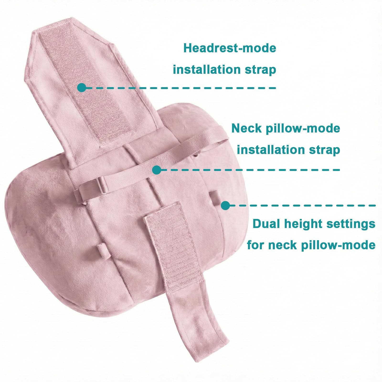 WELBRIT 2PCS Car Pillow Neck Lumbar Support Leather Cushion Head Rest Elastic St - Thumbnail 4