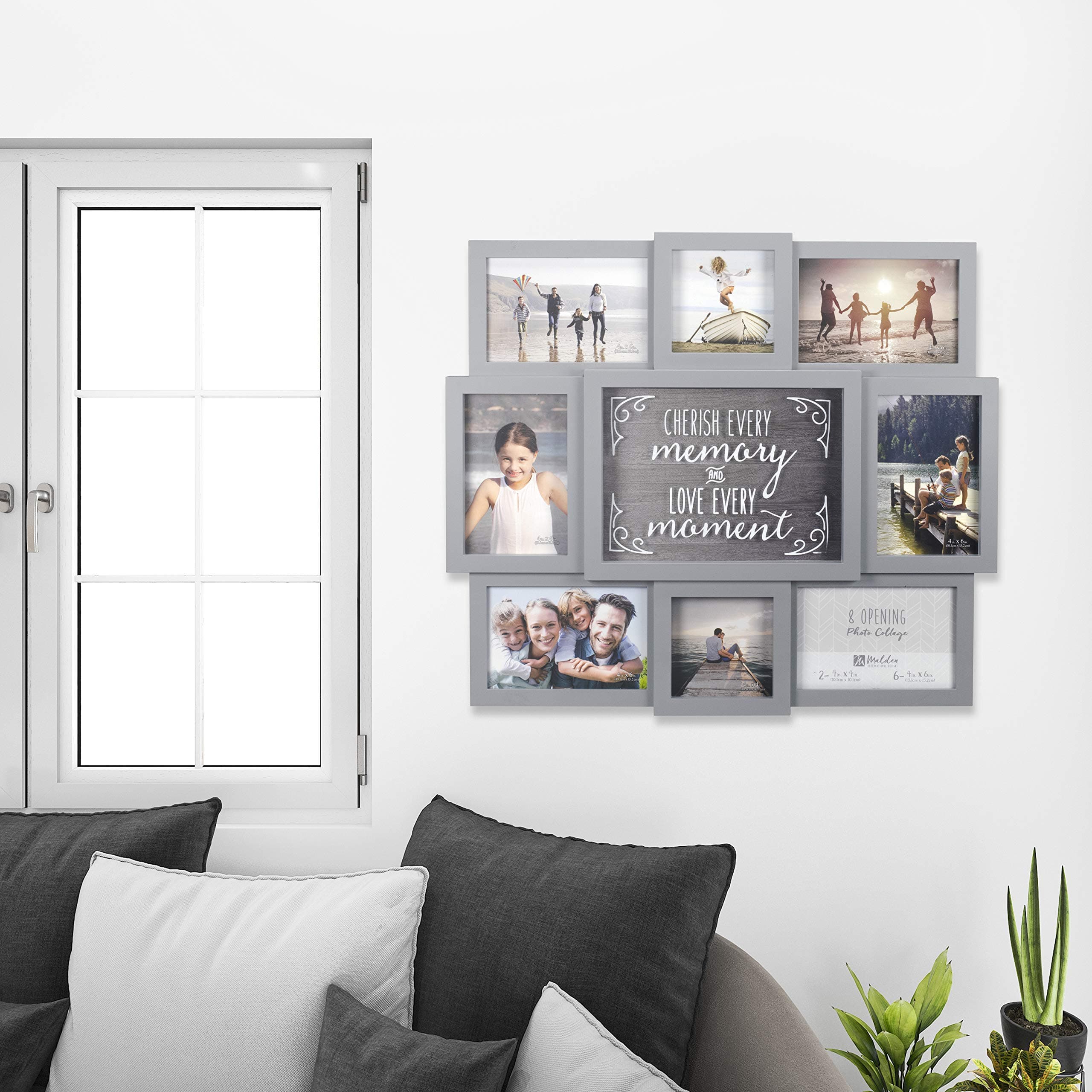 Malden International Designs Gray Cherish Every Moment 8-Opening Sentiment Dimen - Thumbnail 2