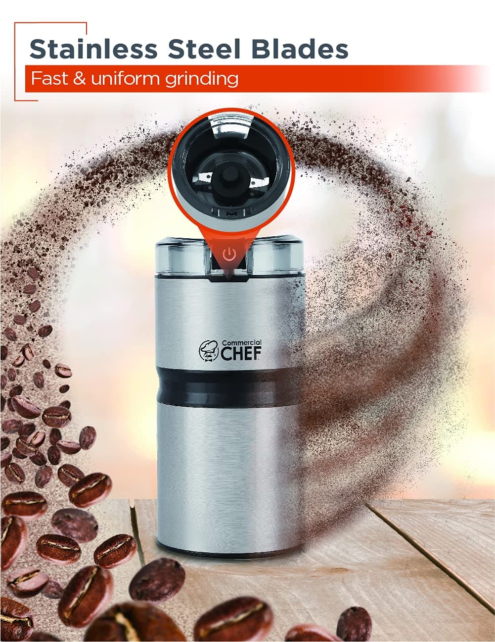 Electric Coffee Grinder Spice Grinder - Stainless Steel Blades Grinder for Coffe - Thumbnail 3