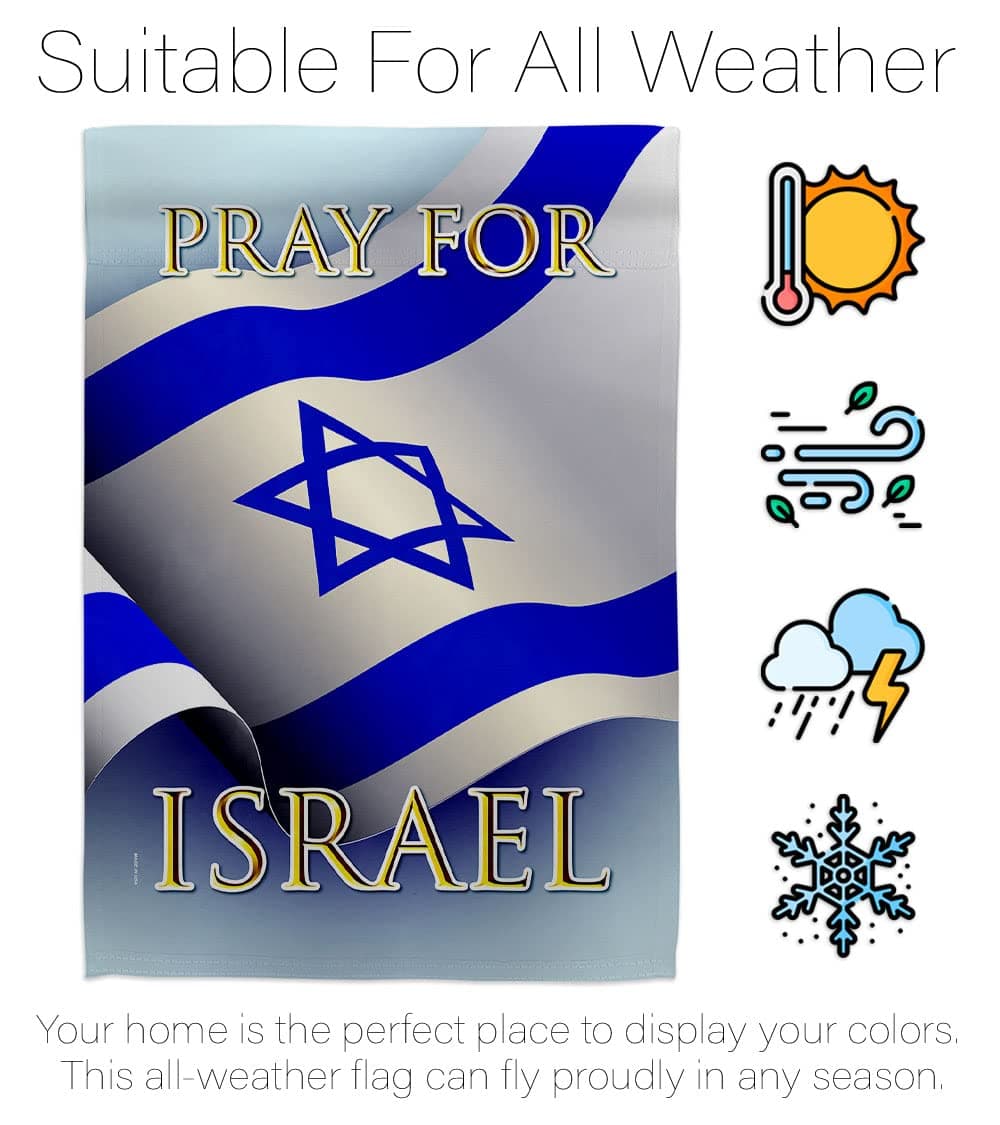 Pray for Israeli Flag Bandera de Israel Support Home House Decoration Banner Sma - Thumbnail 6