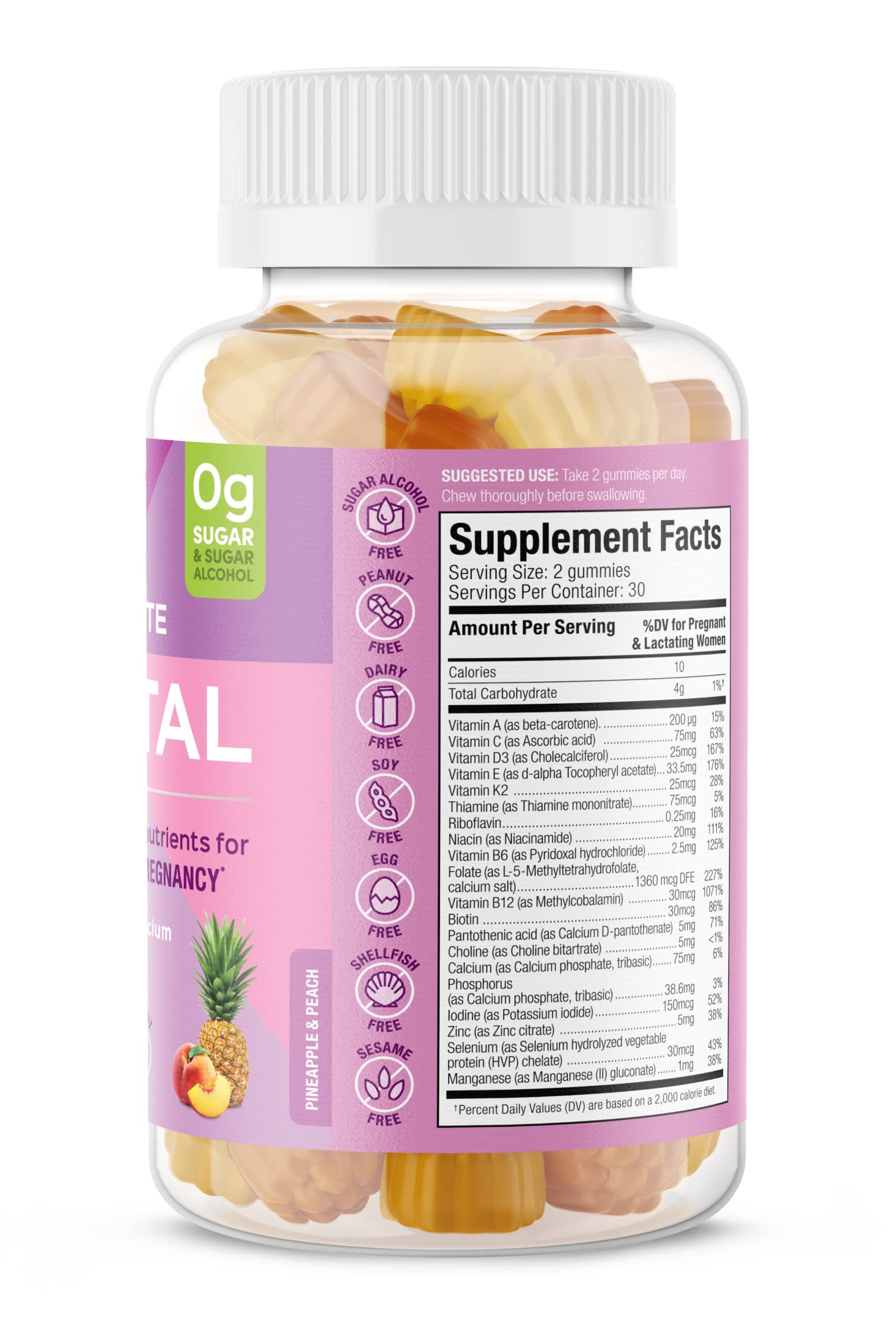 SUKU Prenatal Multivitamin Gummies – Folate, Calcium, Vitamin D3, B12, K2 – Suga - Thumbnail 2