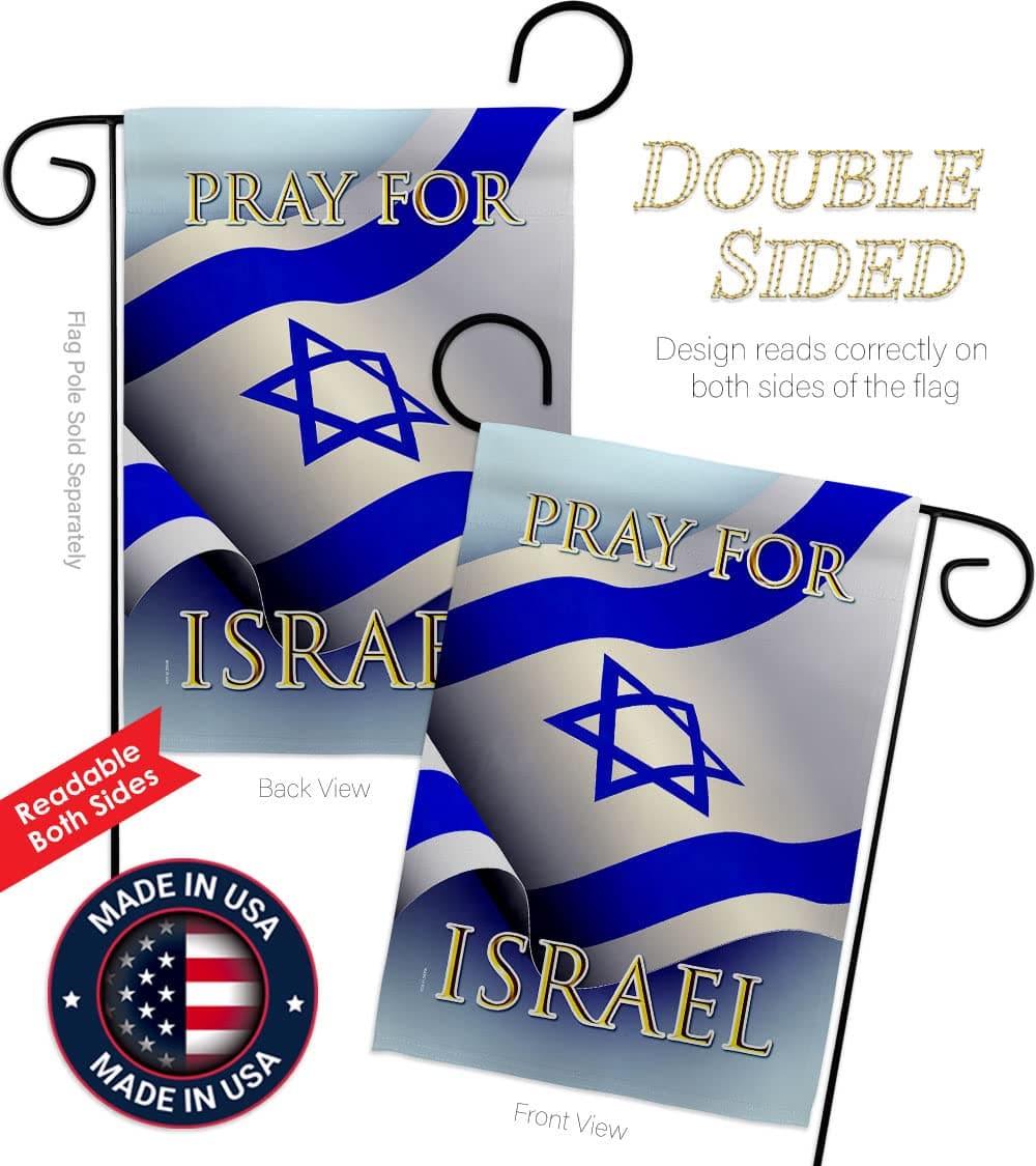 Pray for Israeli Flag Bandera de Israel Support Home House Decoration Banner Sma - Thumbnail 3