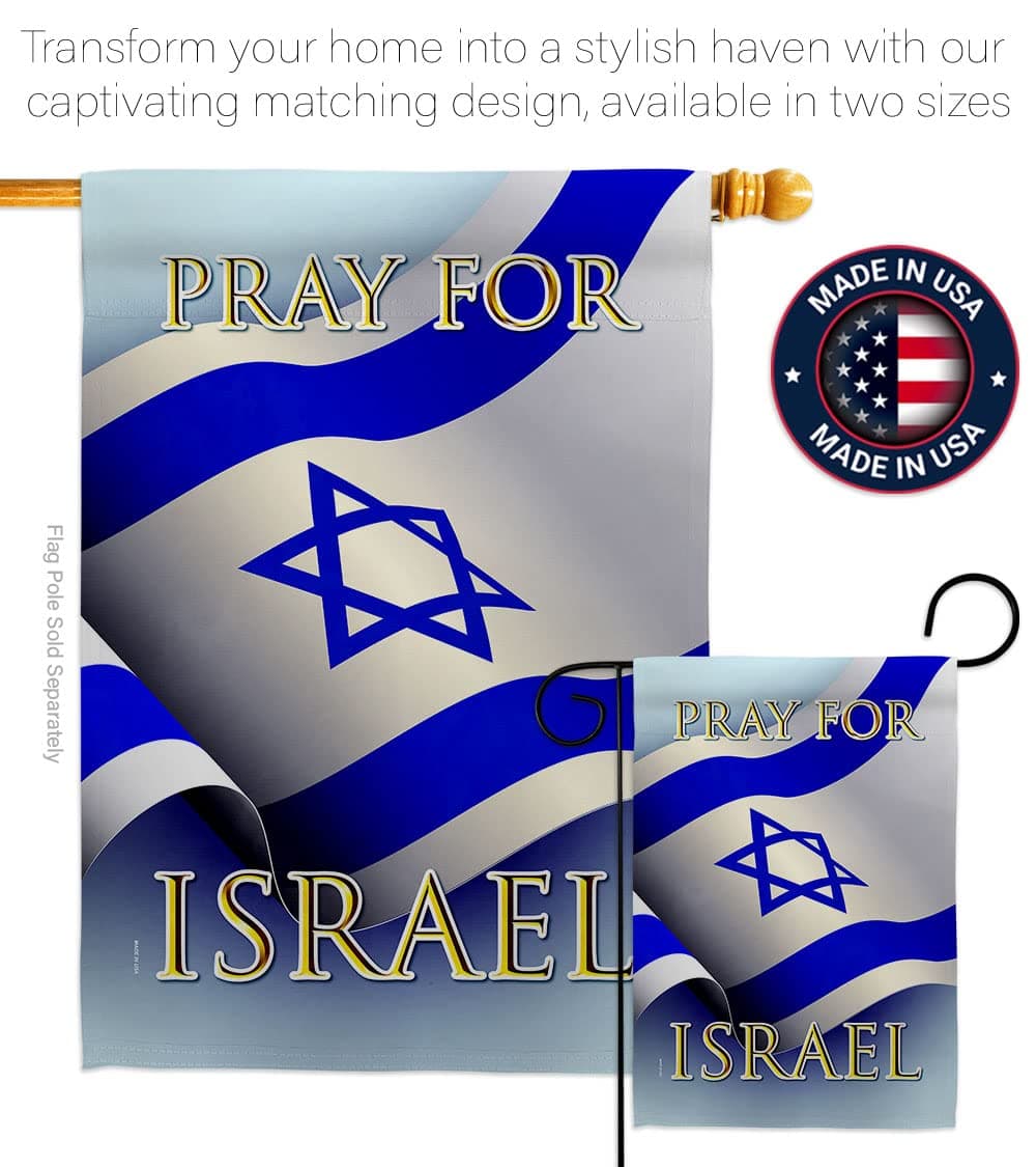 Pray for Israeli Flag Bandera de Israel Support Home House Decoration Banner Sma - Thumbnail 4