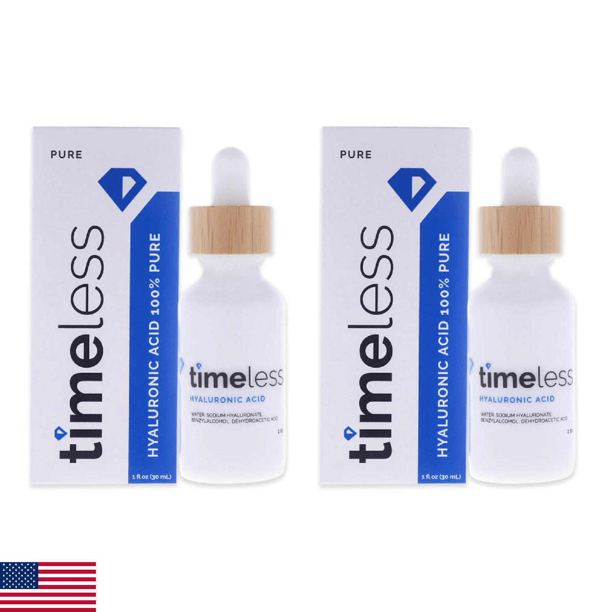 Timeless Hyaluronic Acid 100 Percent Pure Serum Serum Unisex 1 oz Pack of 2 - Image 1