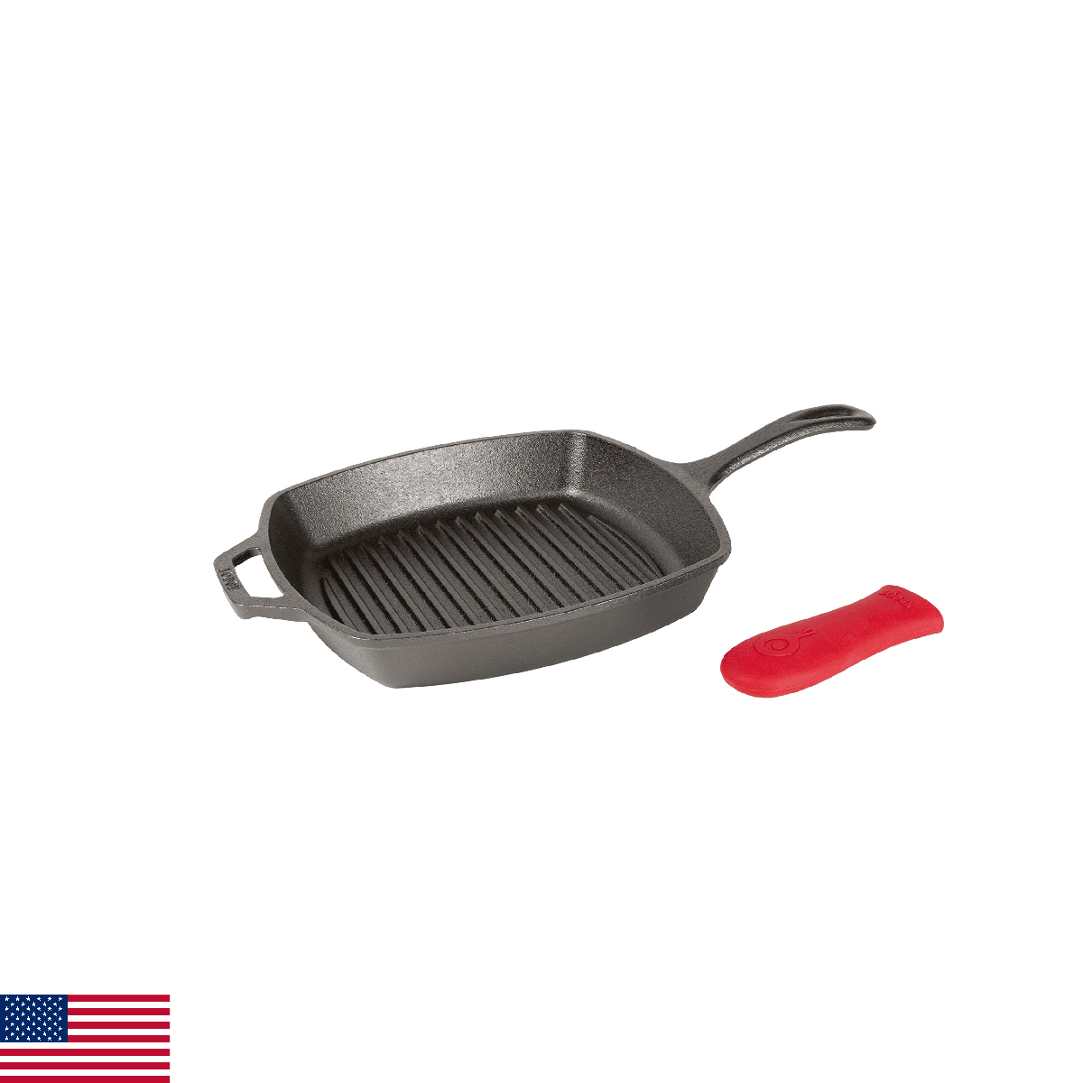Lodge Manufacturing Company Lodge Cast Iron 10.5-inch Square Grill Pan, Black - Image 1