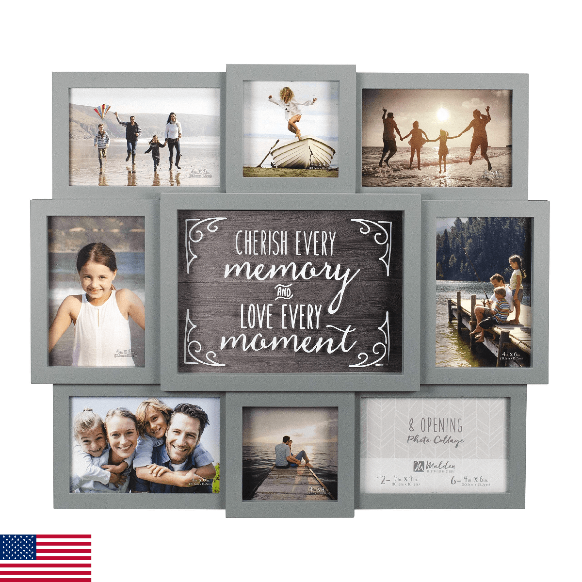 Malden International Designs Gray Cherish Every Moment 8-Opening Sentiment Dimen - Image 1