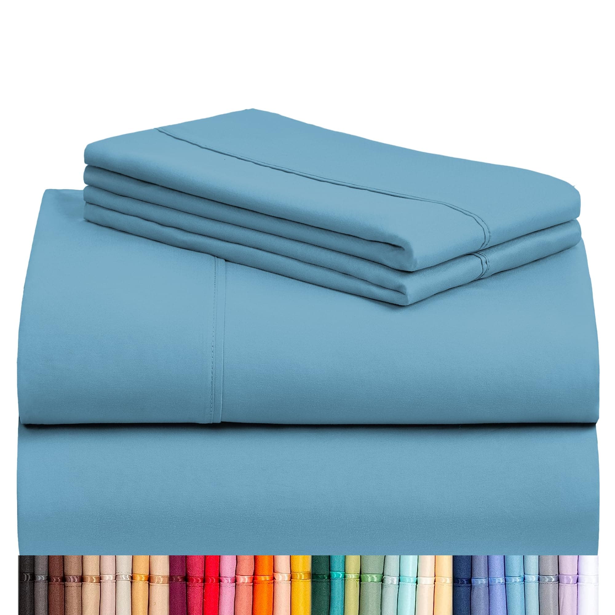 LuxClub 4 PC Queen Sheet Set, Sheets Queen Size, Deep Pockets 18" Wrinkle Free C - Thumbnail 8