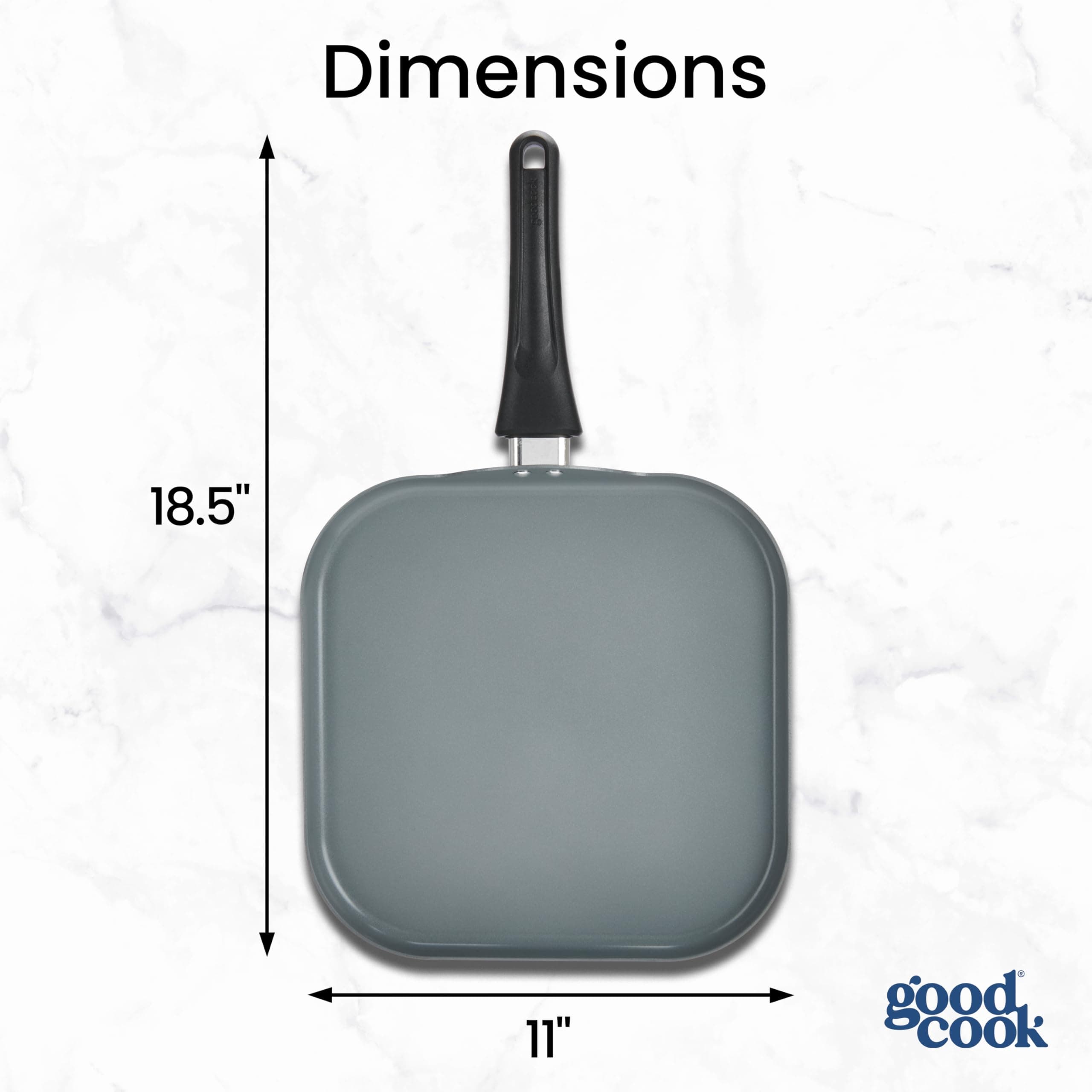 GoodCook Everyday Griddle Pan Ceramic Nonstick Aluminum Construction for Even He - Thumbnail 2