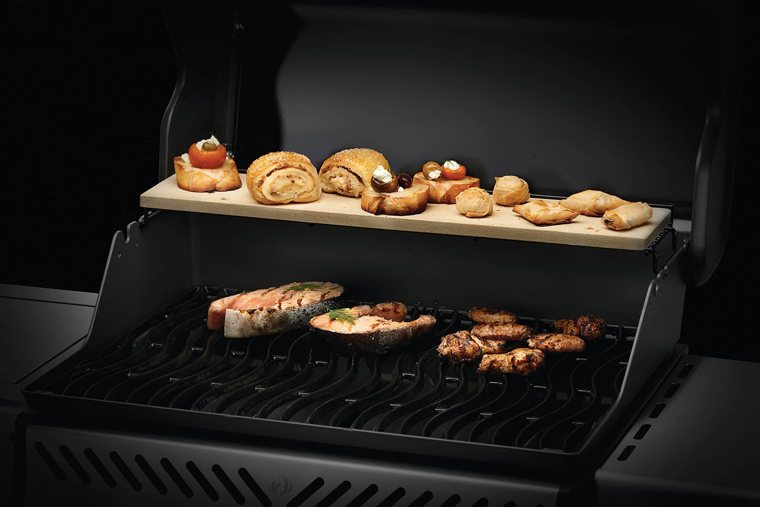 Napoleon Warming Rack Baking Stone - Cordierite Ceramic Baking Stone, Fits 24-in - Thumbnail 4