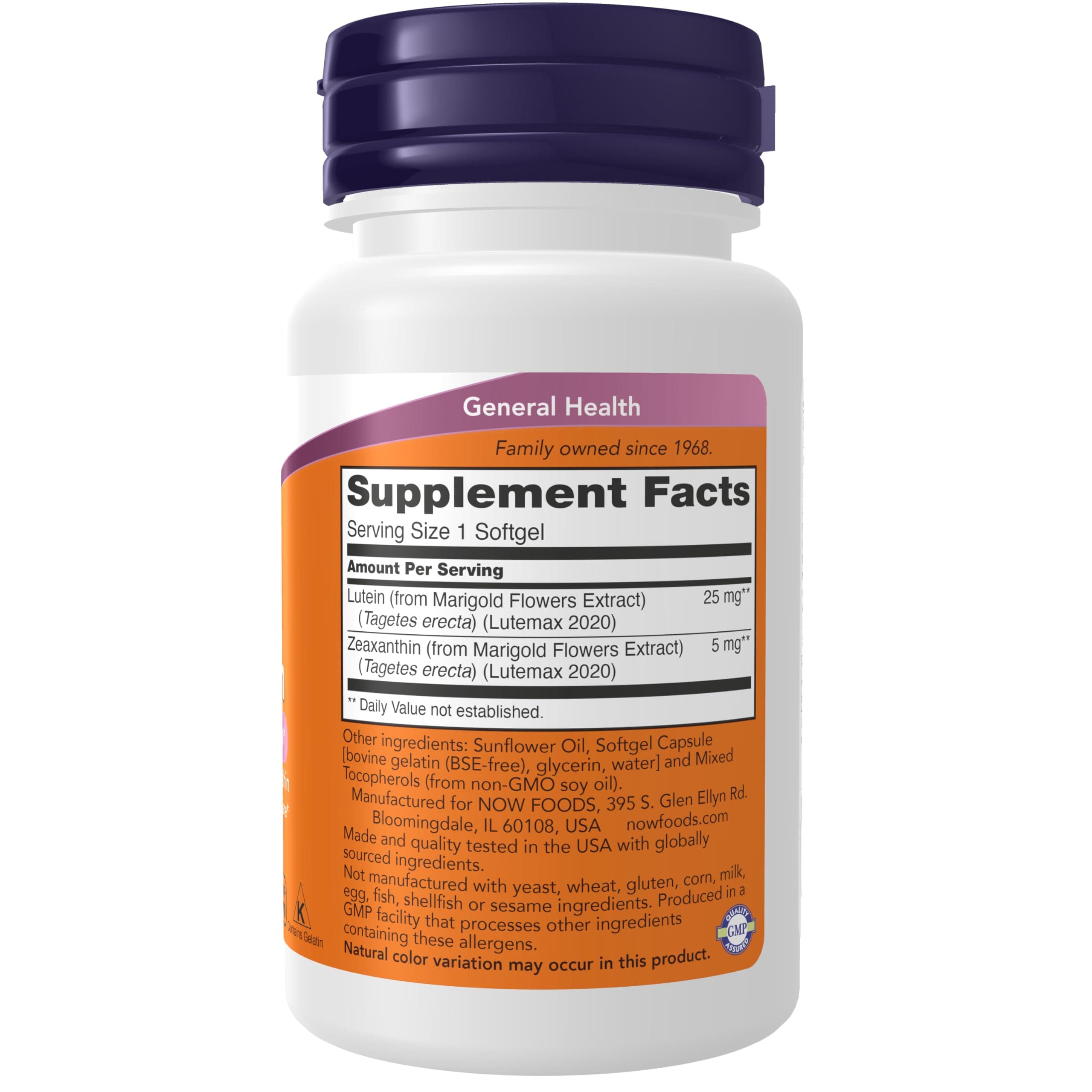 Now Supplements, Lutein & Zeaxanthin with 25 mg Lutein and 5 mg Zeaxanthin, 120 - Thumbnail 2