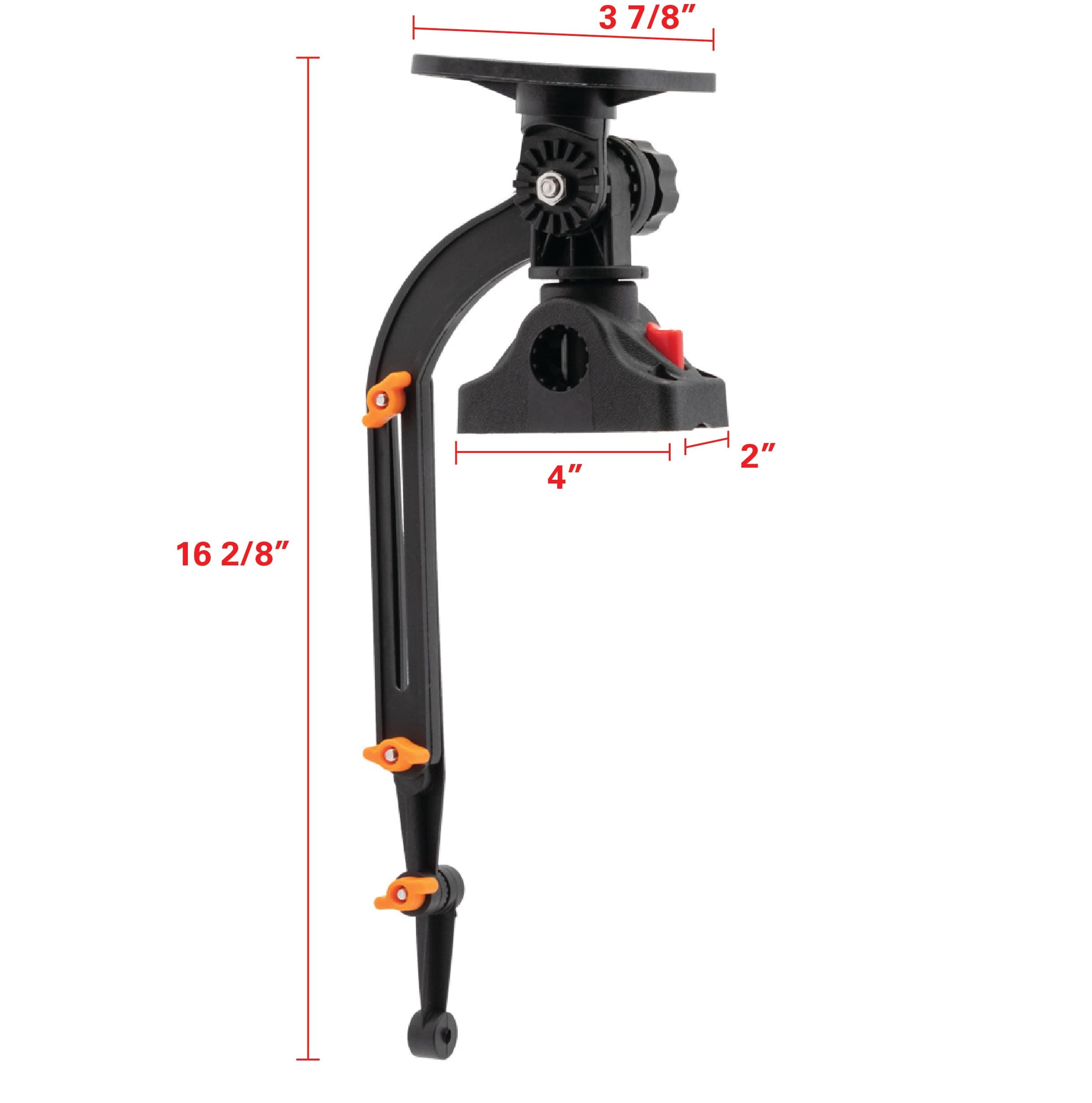 Extreme Max 3006.8669 Universal Fish Finder Head Unit & Transducer Arm Rod Holde - Thumbnail 6