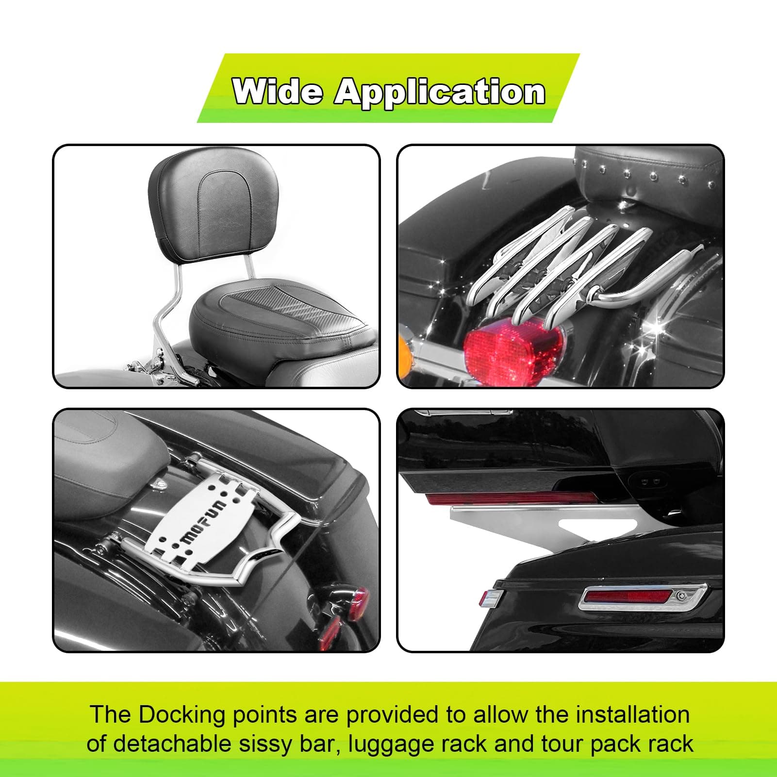 Mofun Chrome 4 Point Docking Hardware Kit with Docking Hardware Covers Kit Compa - Thumbnail 2