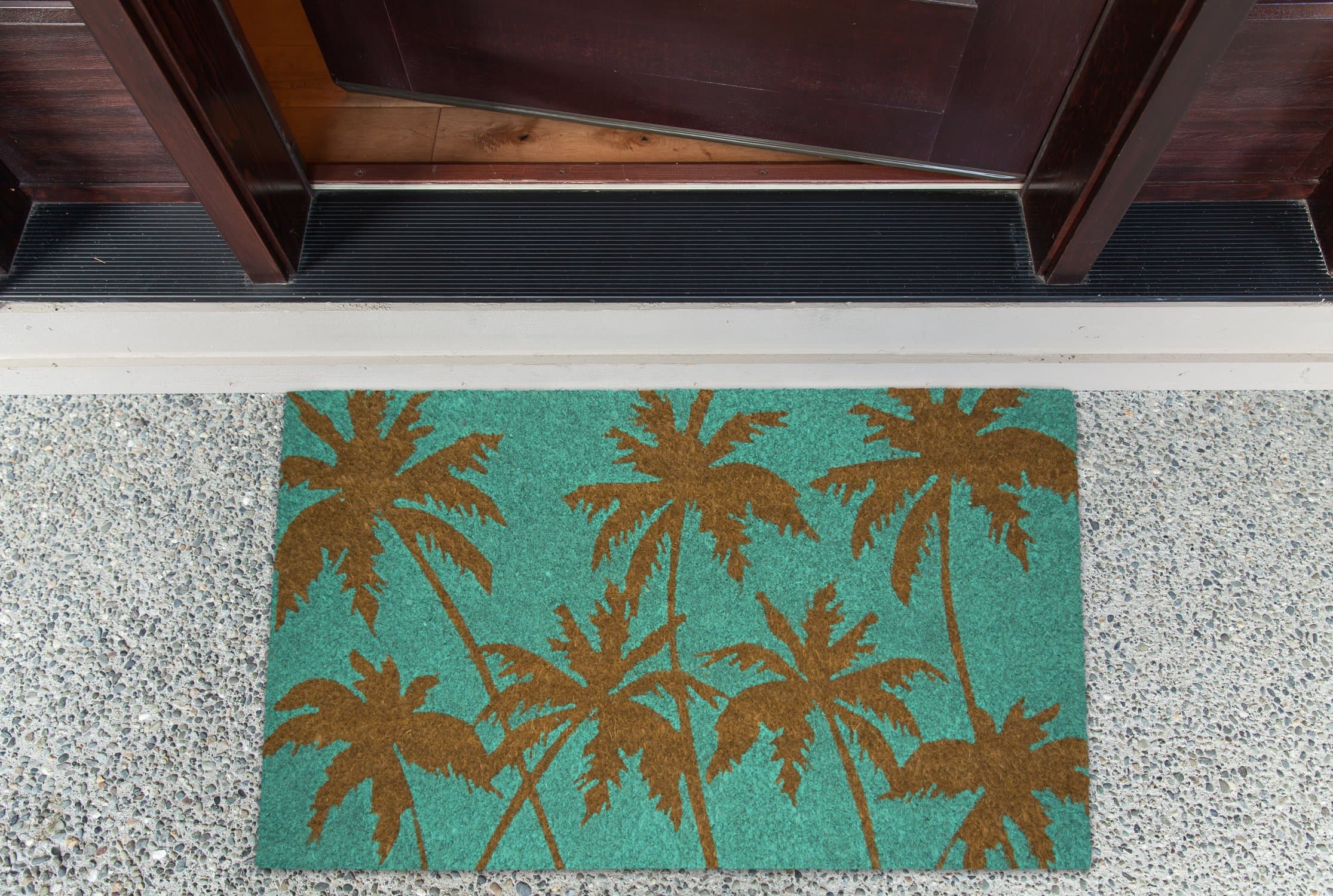 DII Floral Design Collection Natural Coir Doormat 17x29 Palm Beach - Thumbnail 3