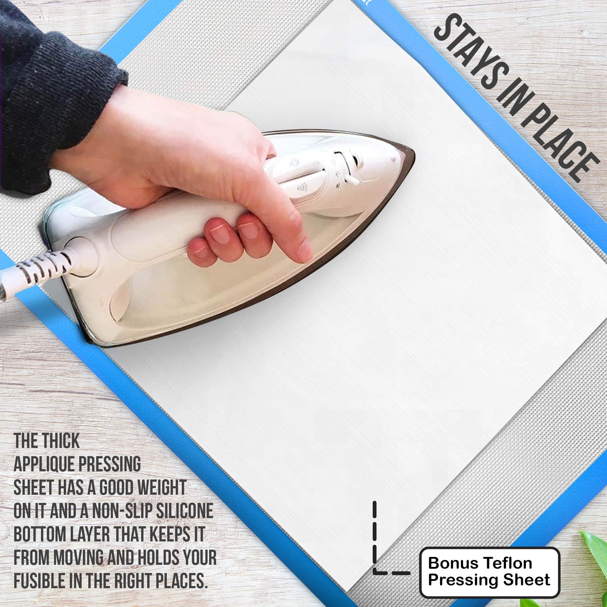 JJ CARE Premium Applique Pressing Sheet, 12 x 18 inches, Teflon, Non Stick Top, - Thumbnail 5