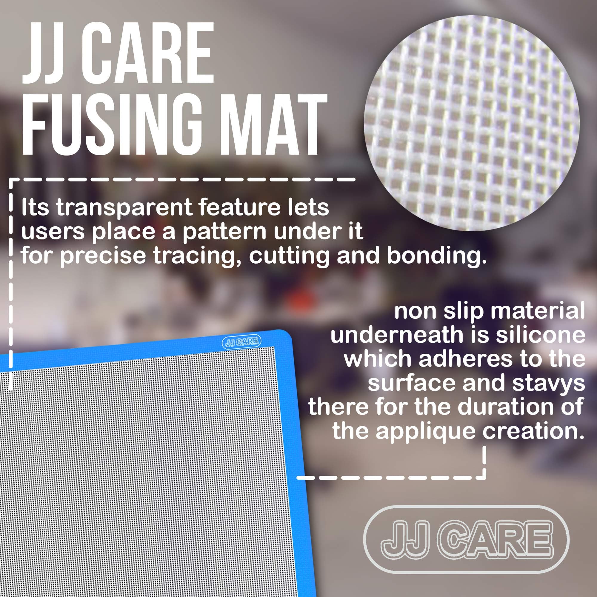 JJ CARE Premium Applique Pressing Sheet, 12 x 18 inches, Teflon, Non Stick Top, - Thumbnail 3