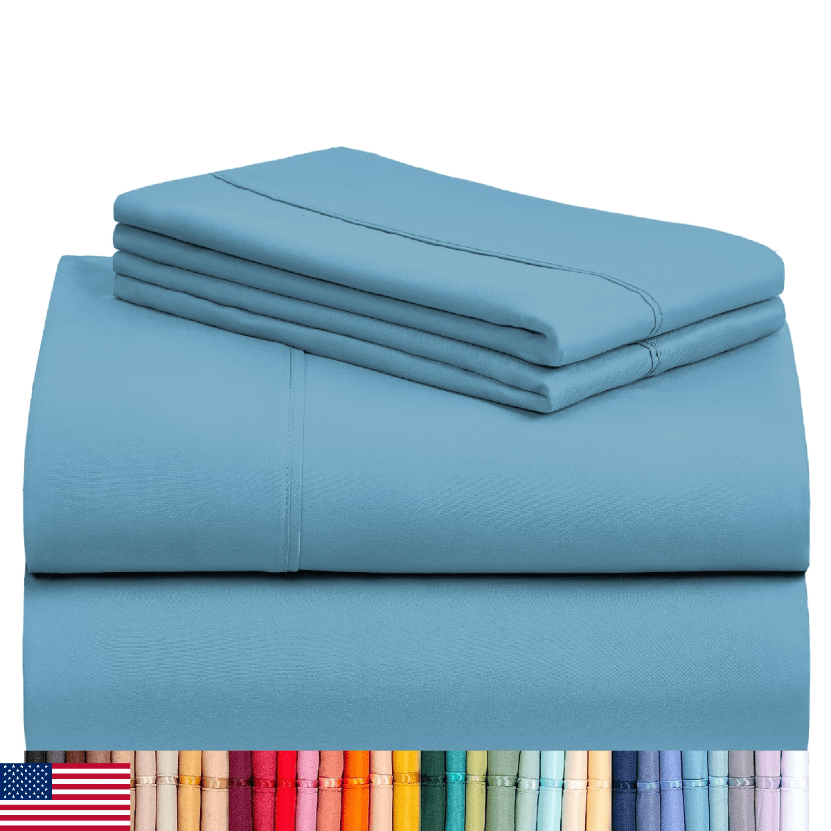 LuxClub 4 PC Queen Sheet Set, Sheets Queen Size, Deep Pockets 18" Wrinkle Free C - Image 1