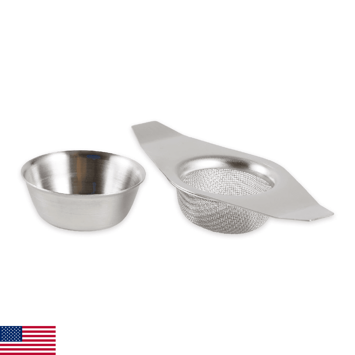 RSVP International Tea Strainer Collection, Strainer & Drip Cup - Image 1