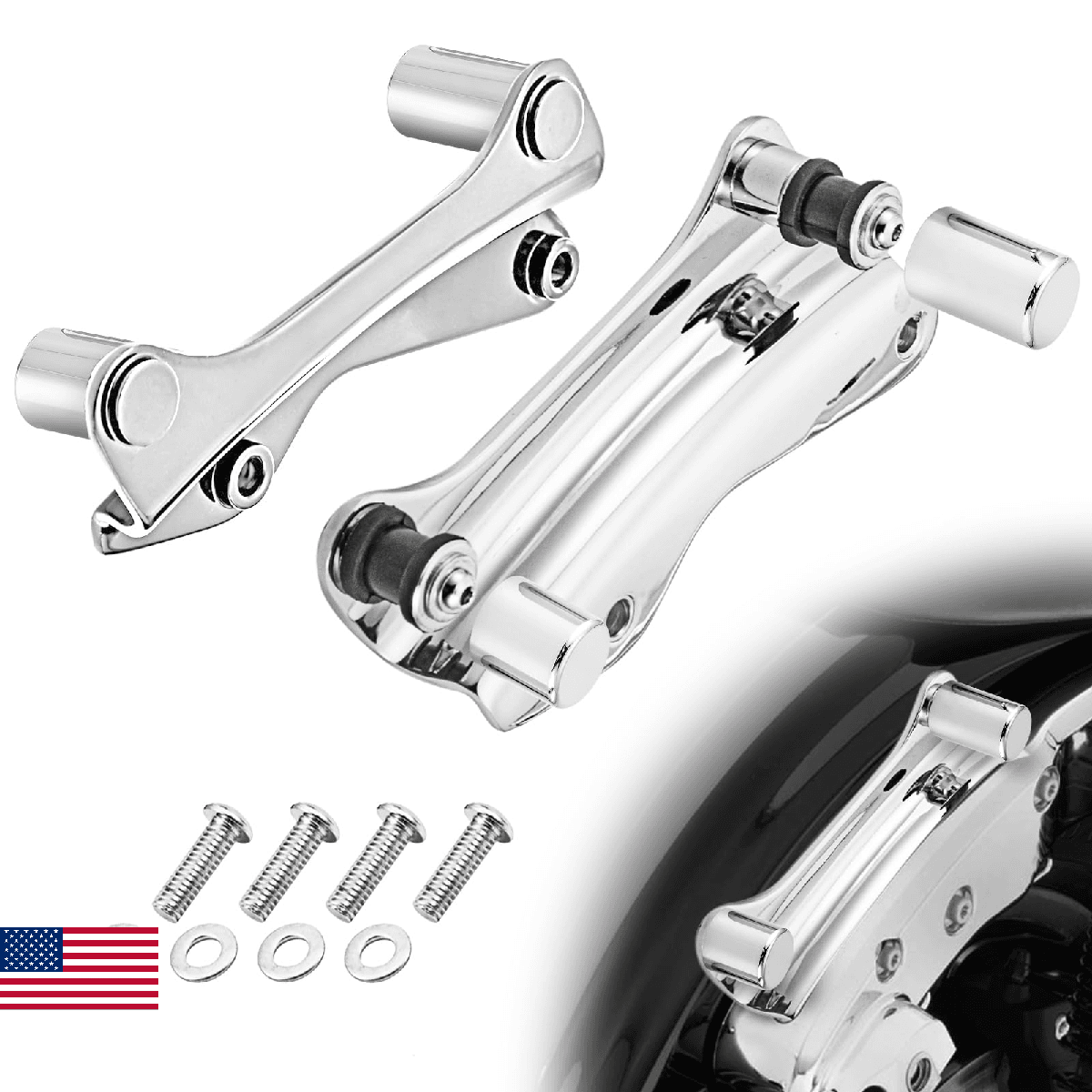 Mofun Chrome 4 Point Docking Hardware Kit with Docking Hardware Covers Kit Compa - Image 1