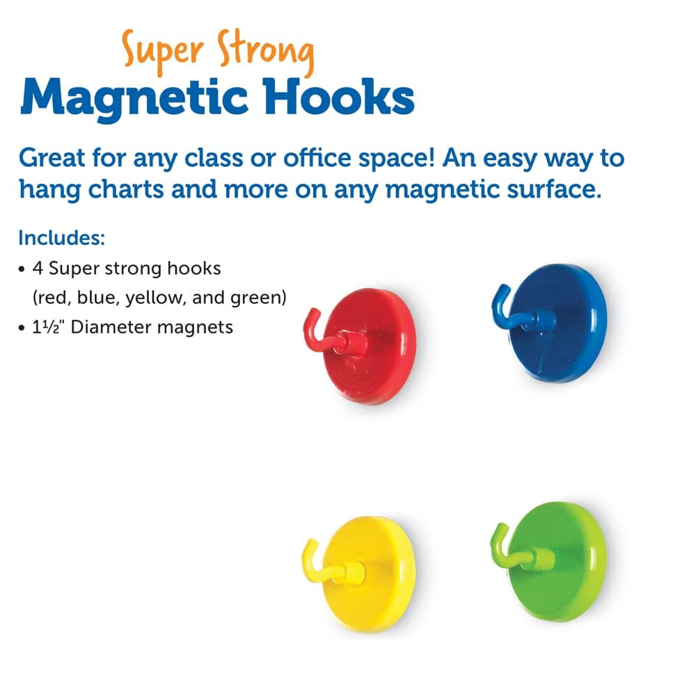 Learning Resources - Super hooks Magnetic Hooks, Set of 4 - Strong Magnetic Hook - Thumbnail 5